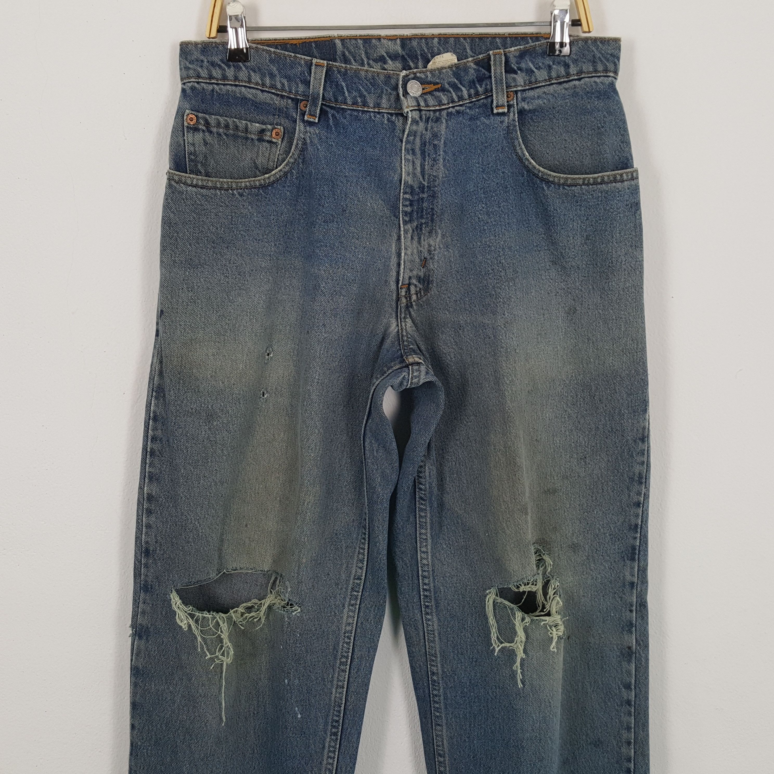 Levi's × Vintage LEVIS Streetwear Rock Punk Style Distressed Jeans Size US 32 / EU 48 - 2 Thumbnail