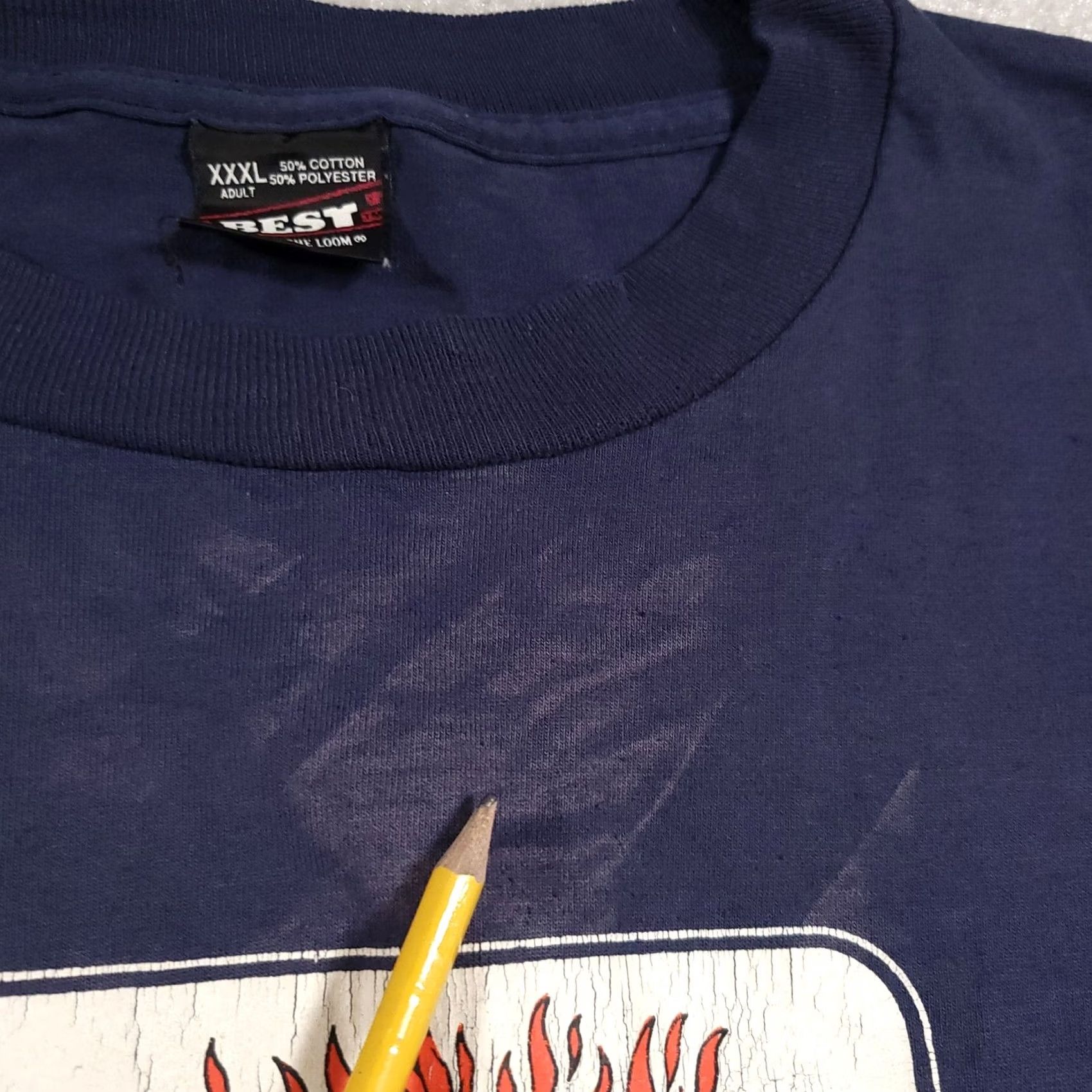 Fruit Of The Loom VINTAGE Monroe Fire School Shirt Mens 3XL Blue 1993 90s Tee Firefighter Graphic USA T-Shirt Size US XXL / EU 58 / 5 - 5 Thumbnail