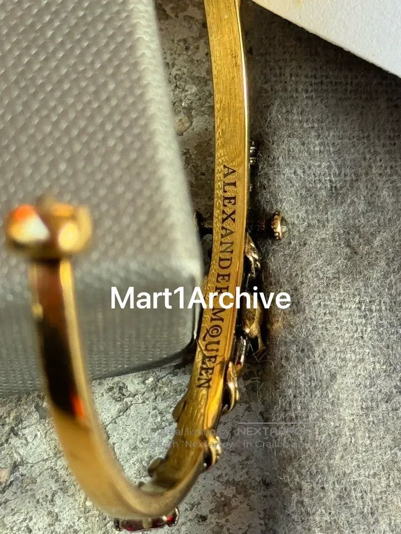 Alexander McQueen ALEXANDER MCQUEEN size S Golden Vintage Sword Skull Gemsto Size ONE SIZE - 5 Thumbnail