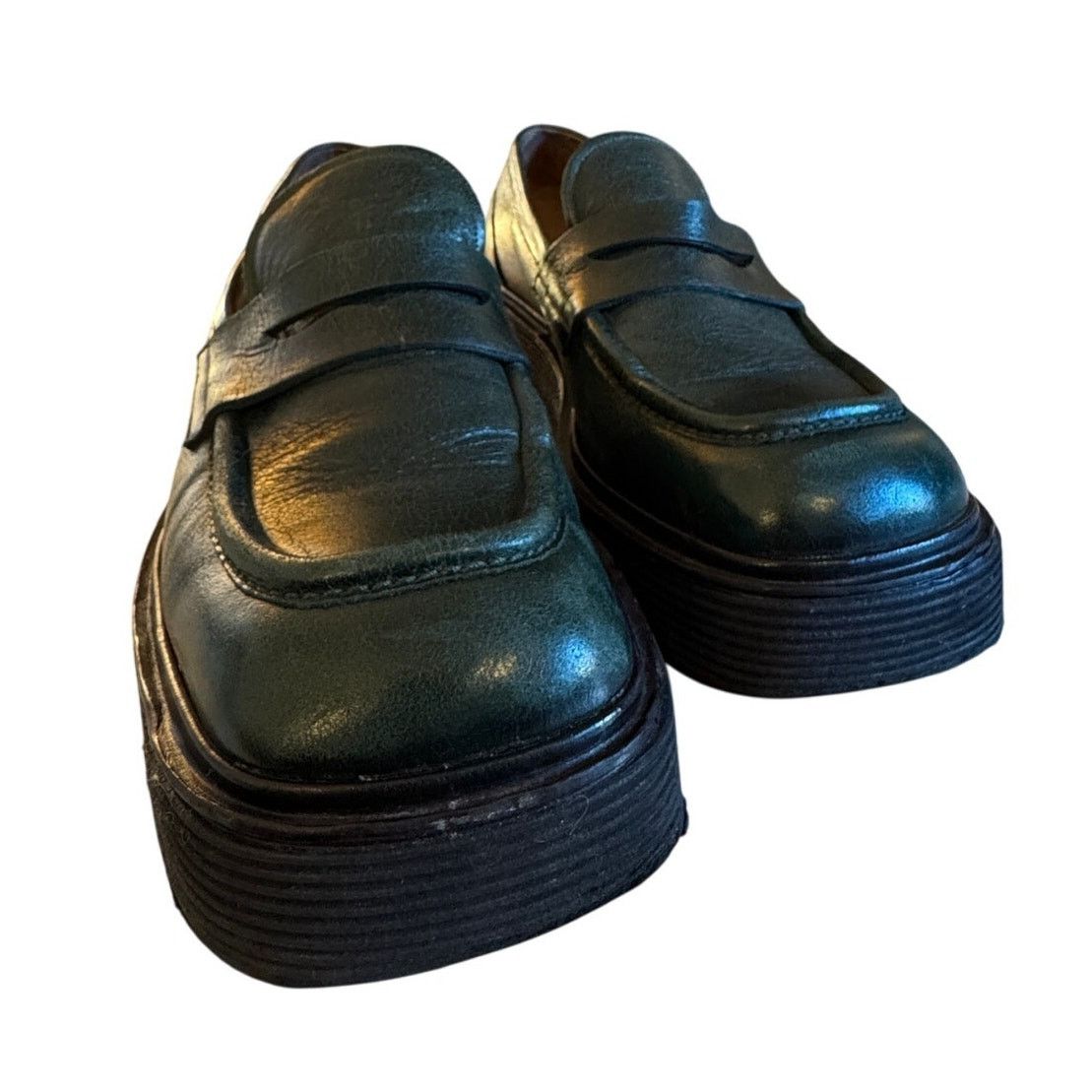Marni Marni Men's Olive Green Leather Chunky Loafers Size US 10 / EU 43 - 1 Thumbnail