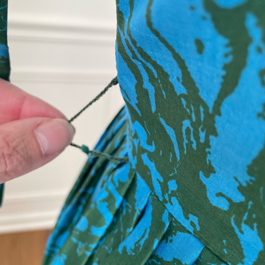 Vintage Vintage 60s Turquoise Green 3/4 Sleeve Fit and Flare Dress 4 S Size S / US 4 / IT 40 - 3 Thumbnail
