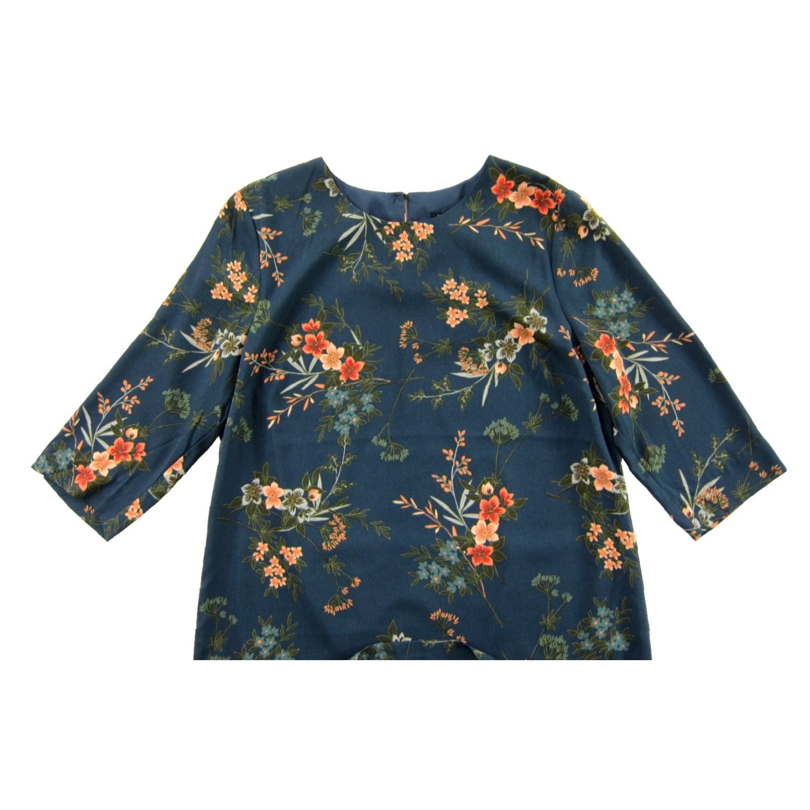 Banana Republic Banana Republic Dress Tunic Shift NWT Blue Pink Green Floral 3/4 Sleeve Knee Length 14 Womens 14 Polyester Size XL / US 12-14 / IT 48-50 - 4 Thumbnail