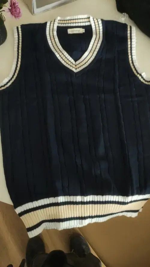 Japanese Brand Sweater Vest Men Thicken V-neck Sleeveless Knitted Size US S / EU 44-46 / 1 - 3 Thumbnail