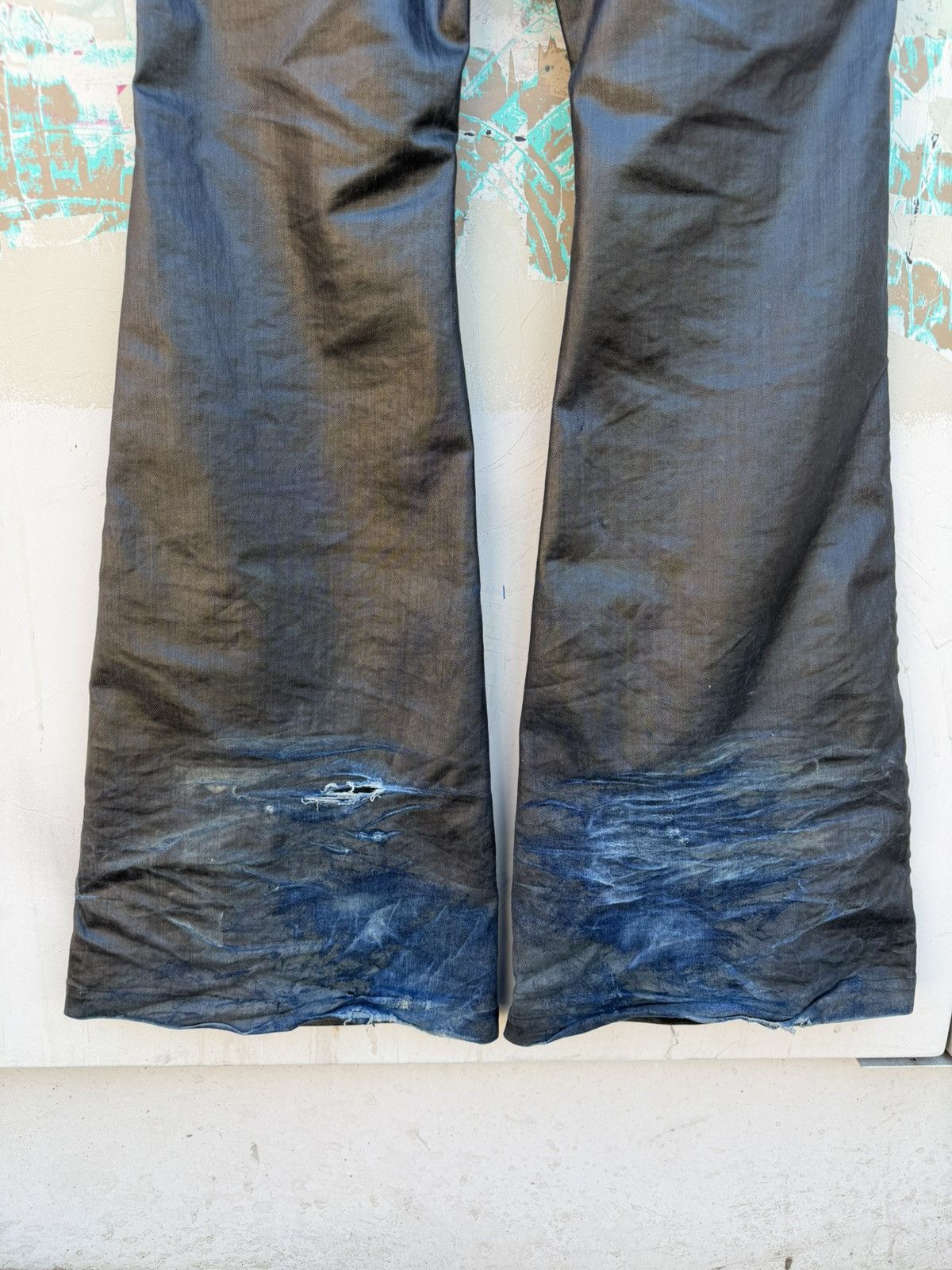 Rick Owens Rick Owens Black Waxed Coated Bolan Size US 30 / EU 46 - 14 Thumbnail