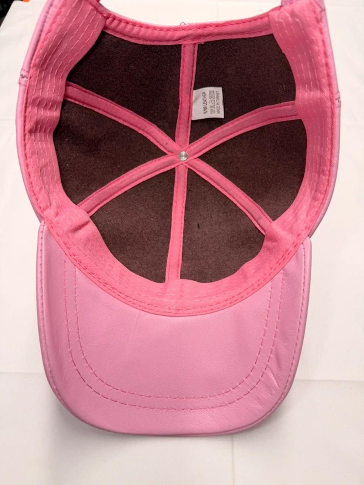 Other NEW Pink Leather Baseball Cap - Premium Hat #020 Size ONE SIZE - 5 Thumbnail