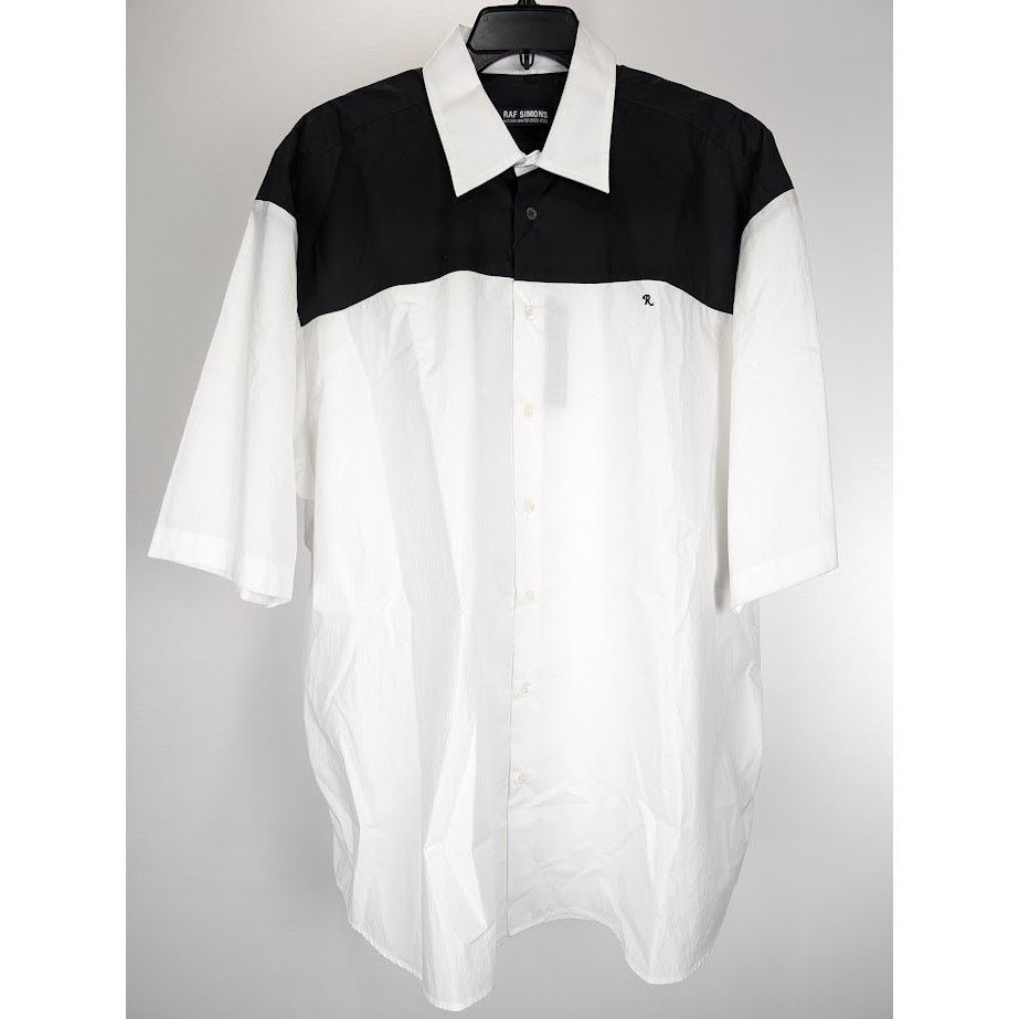 Raf Simons o1rshd1 Americano Bicolor Shirt With Embroidery White/Black Size US L / EU 52-54 / 3 - 2 Thumbnail