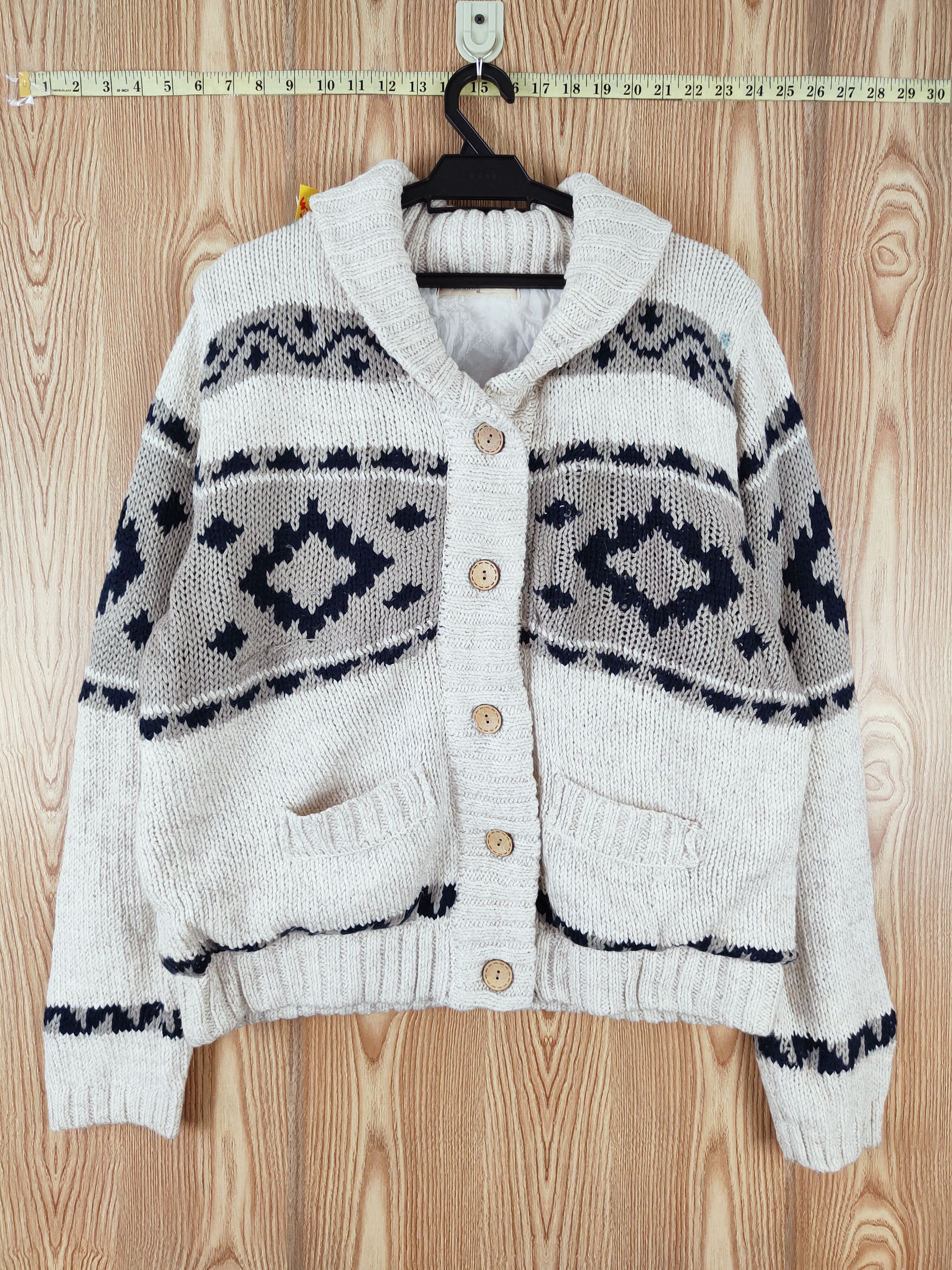 Japanese Brand Strange Heaven Cream Knitwear Cardigan #W425 Size US L / EU 52-54 / 3 - 1 Thumbnail