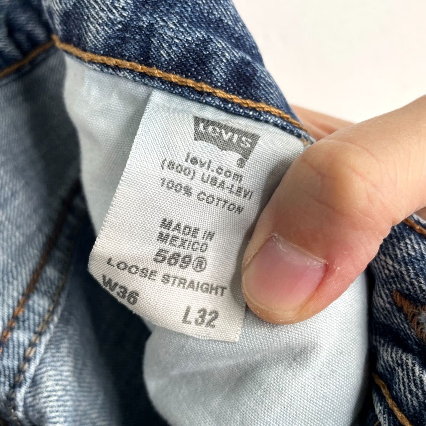 Levi's VINTAGE Levi's 569 Jeans Men Blue Straight Loose Denim 36x30 100% Cotton Distressed Regular Rise High Size US 36 / EU 52 - 7 Thumbnail
