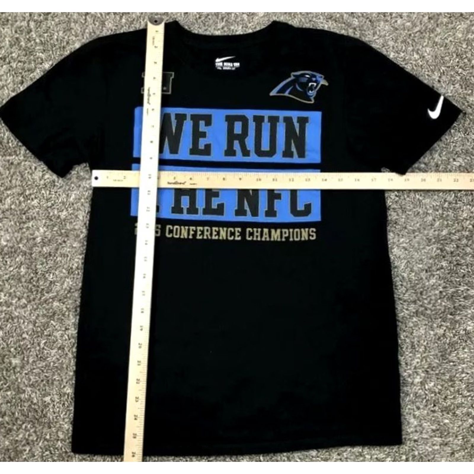 Nike Nike Carolina Panthers Black Tee Shirt Small 2015 Conference Champions NFL Mens T-Shirt Graphic Tee Logo Size US S / EU 44-46 / 1 - 4 Thumbnail