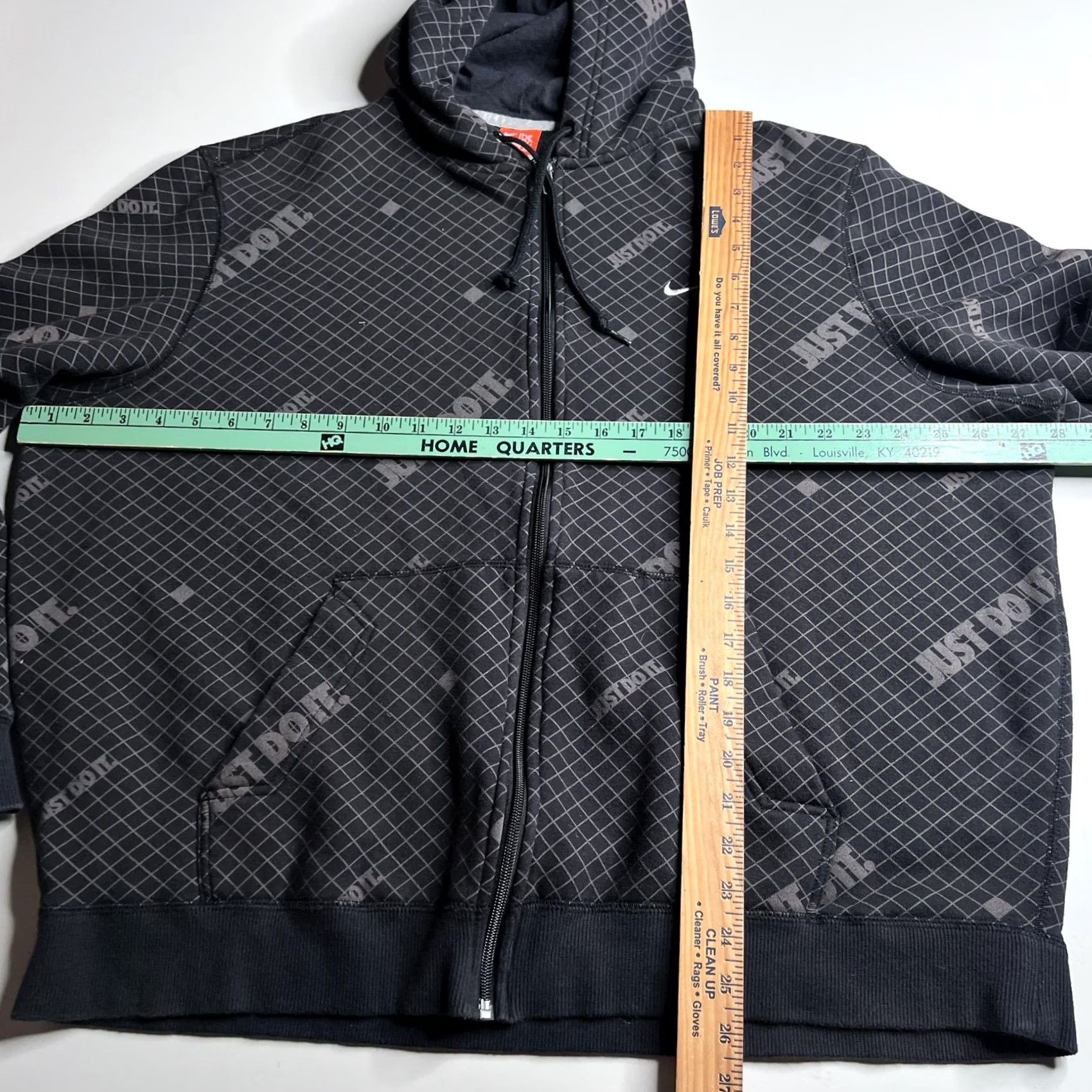 Nike VINTAGE Nike Hoodie Mens 3XL Black Fleece Full Zip Just Do It Allover Graphic Sweatshirt Size US XXL / EU 58 / 5 - 4 Thumbnail