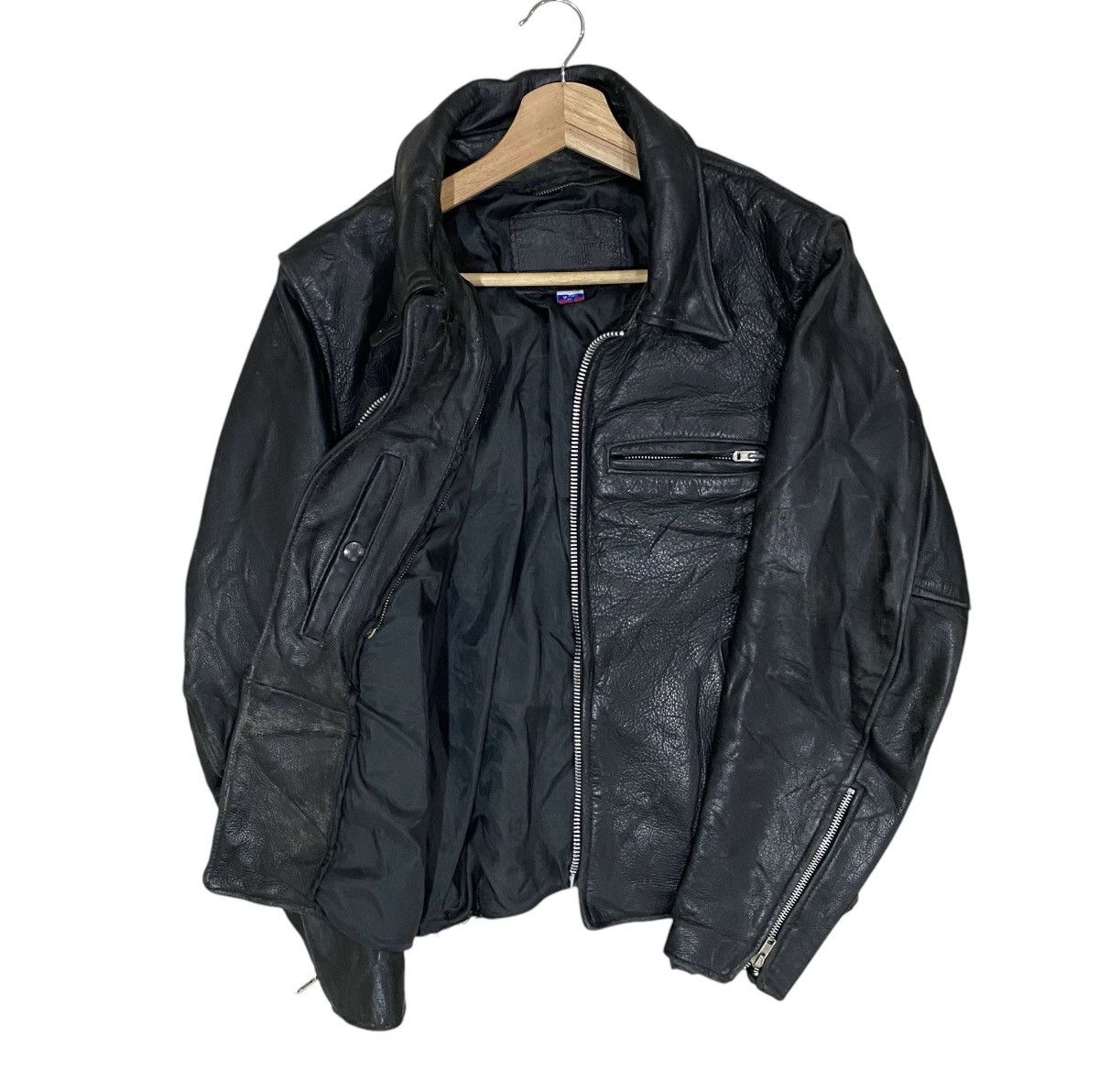 Branded Leather 🔥VINTAGE BRANDED GARMENTS CAFE RACER LEATHER JACKET Size US S / EU 44-46 / 1 - 3 Thumbnail