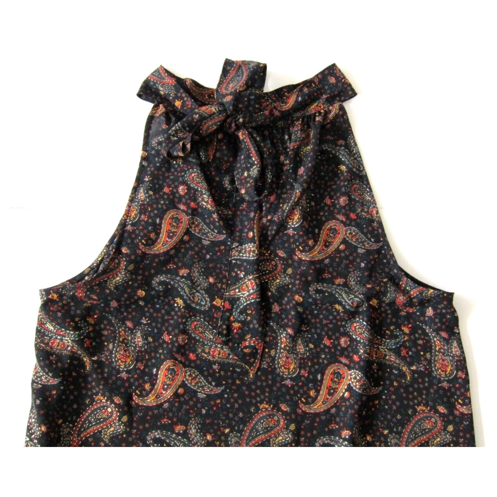 J.Crew J.Crew Black Green Orange Gold Paisley Floral Mock Neck Sleeveless Blouse 6 Size M / US 6-8 / IT 42-44 - 6 Thumbnail