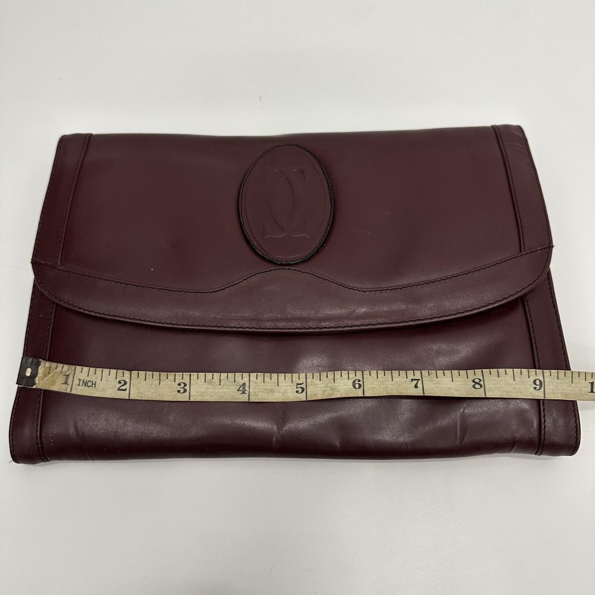 Cartier ‼️YES‼️ AUTHENTIC MUST DE CARTIER BURGUNDY LEATHER CLUTCH BAG Size ONE SIZE - 11 Thumbnail