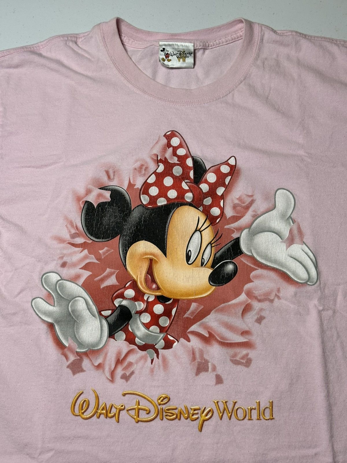 Disney Vintage Y2K Minnie Mouse Walt Disney World pink Tshirt Size US L / EU 52-54 / 3 - 2 Thumbnail
