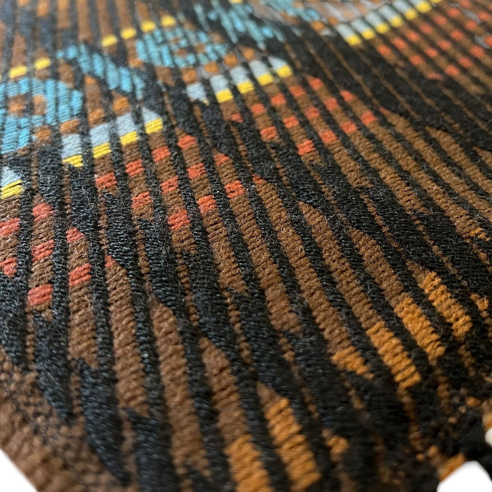 Pierre Cardin × Vintage Pierre Cardin Jacquard Brown Plaid Wool-Blend Fringe Scarf Size ONE SIZE - 5 Thumbnail
