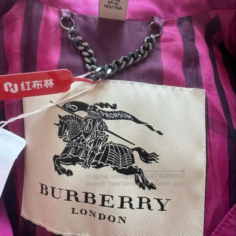 Burberry Burberry Pink Button-Up Long Trench Coat. Size M / US 6-8 / IT 42-44 - 4 Thumbnail