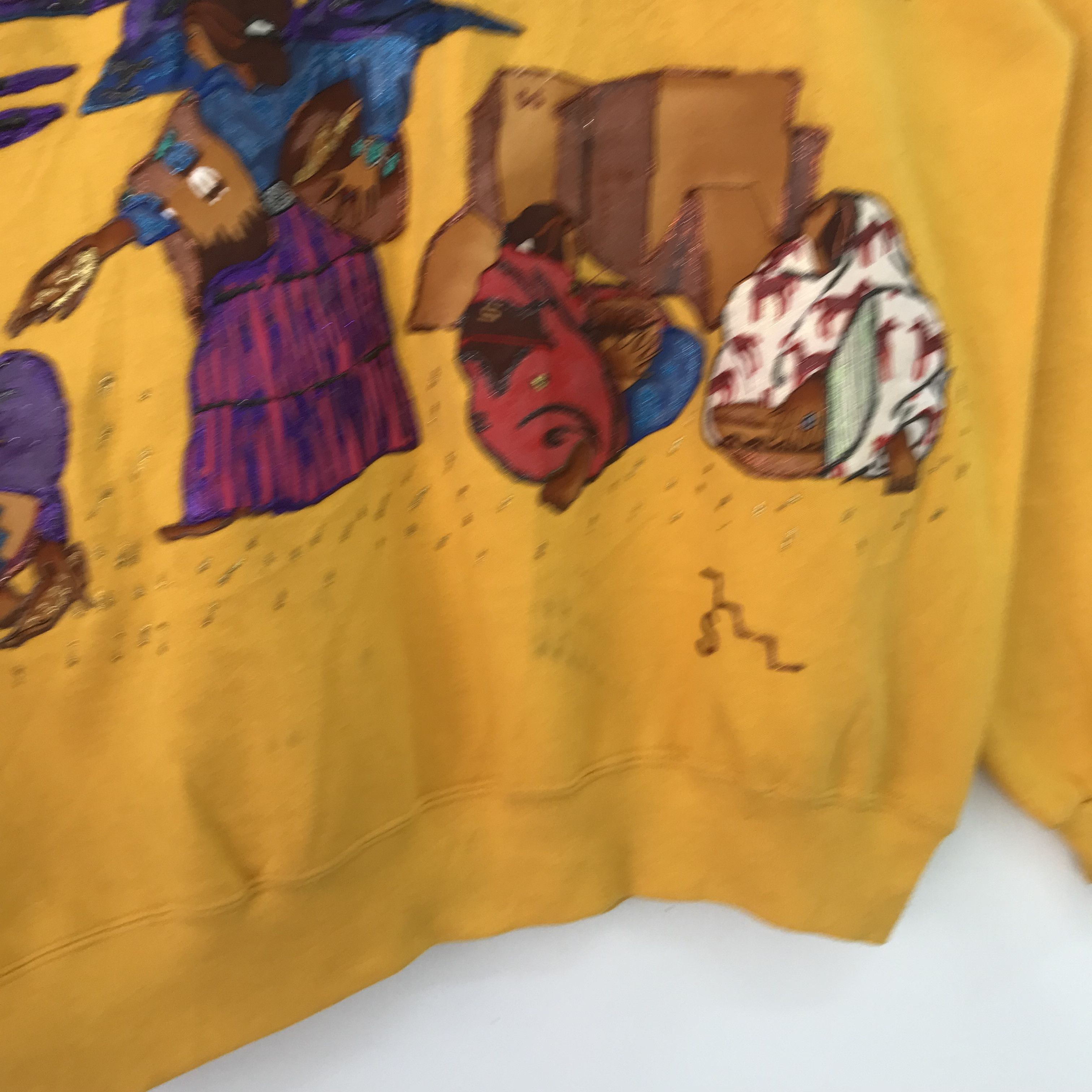 Jerzees Vintage 90s Jerzees Usa Yellow Sweatshirt - 240 Size US XXL / EU 58 / 5 - 4 Thumbnail