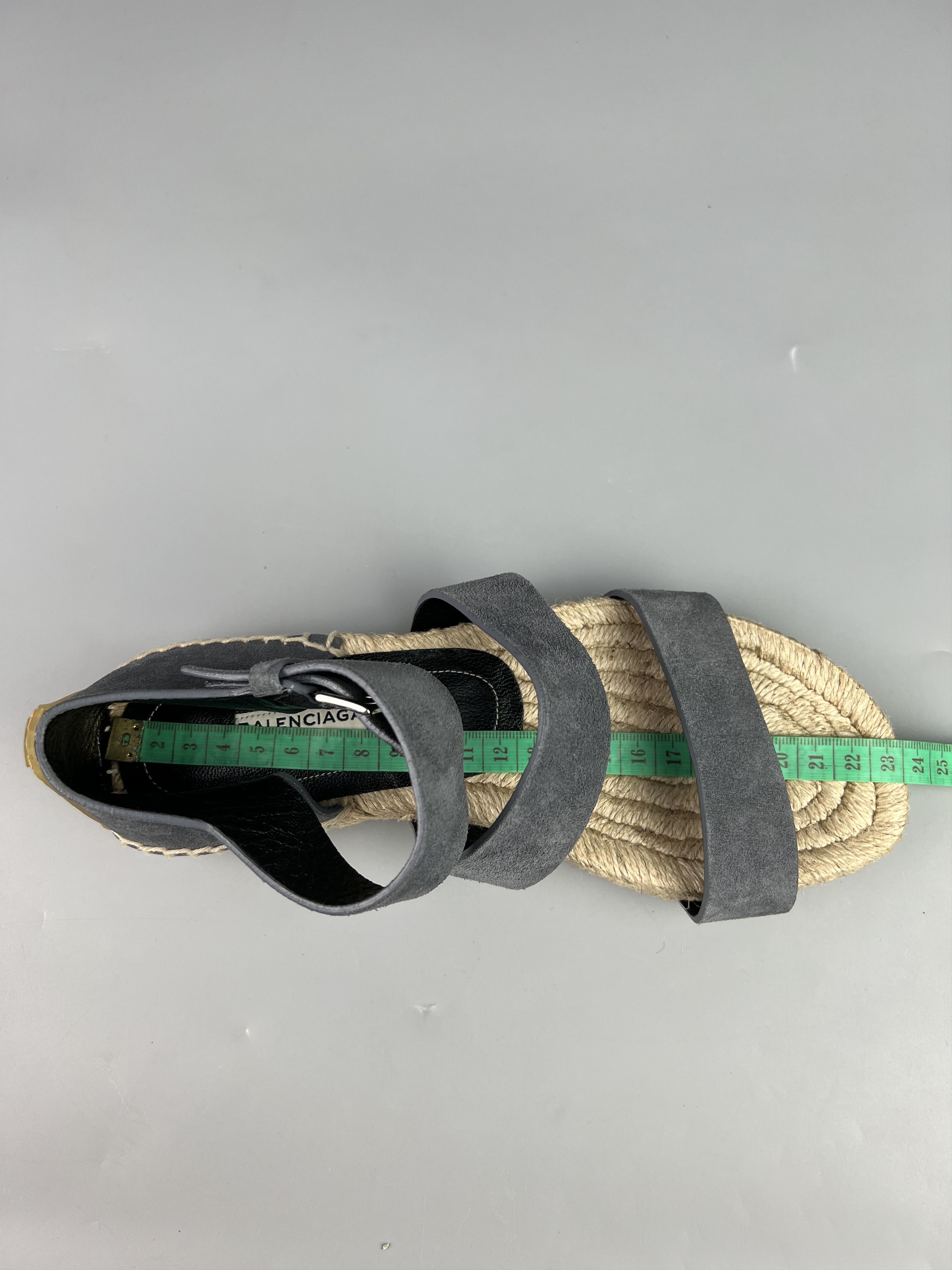 Balenciaga Gray Suede Leather Sandals Size 37