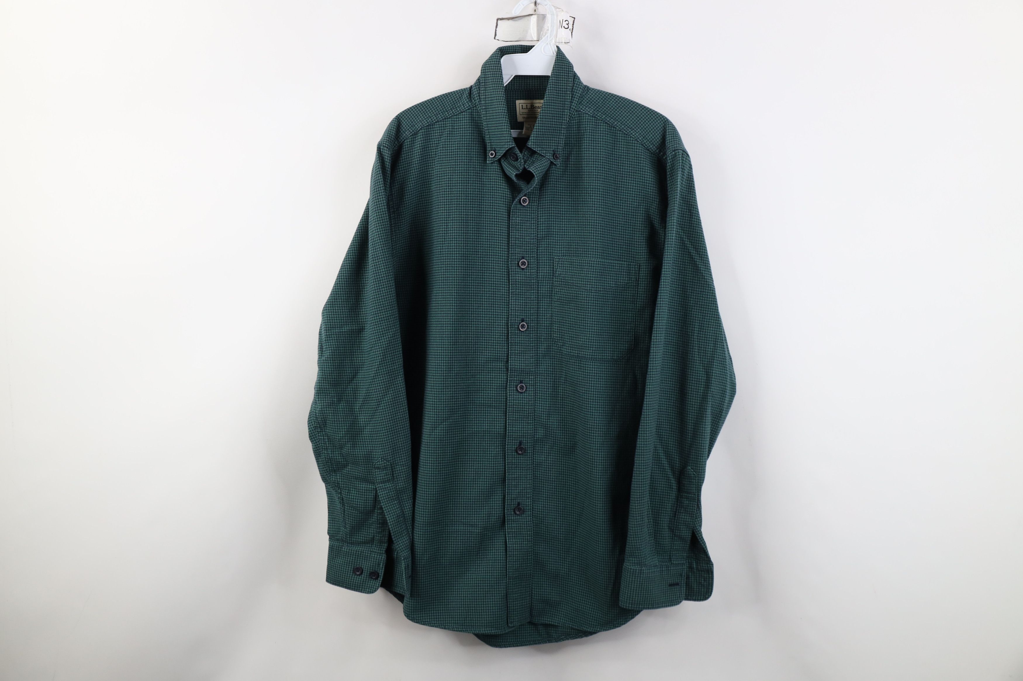 L.L. Bean Vintage 90s LL Bean Houndstooth Collared Button Down Shirt Size US S / EU 44-46 / 1 - 1 Thumbnail