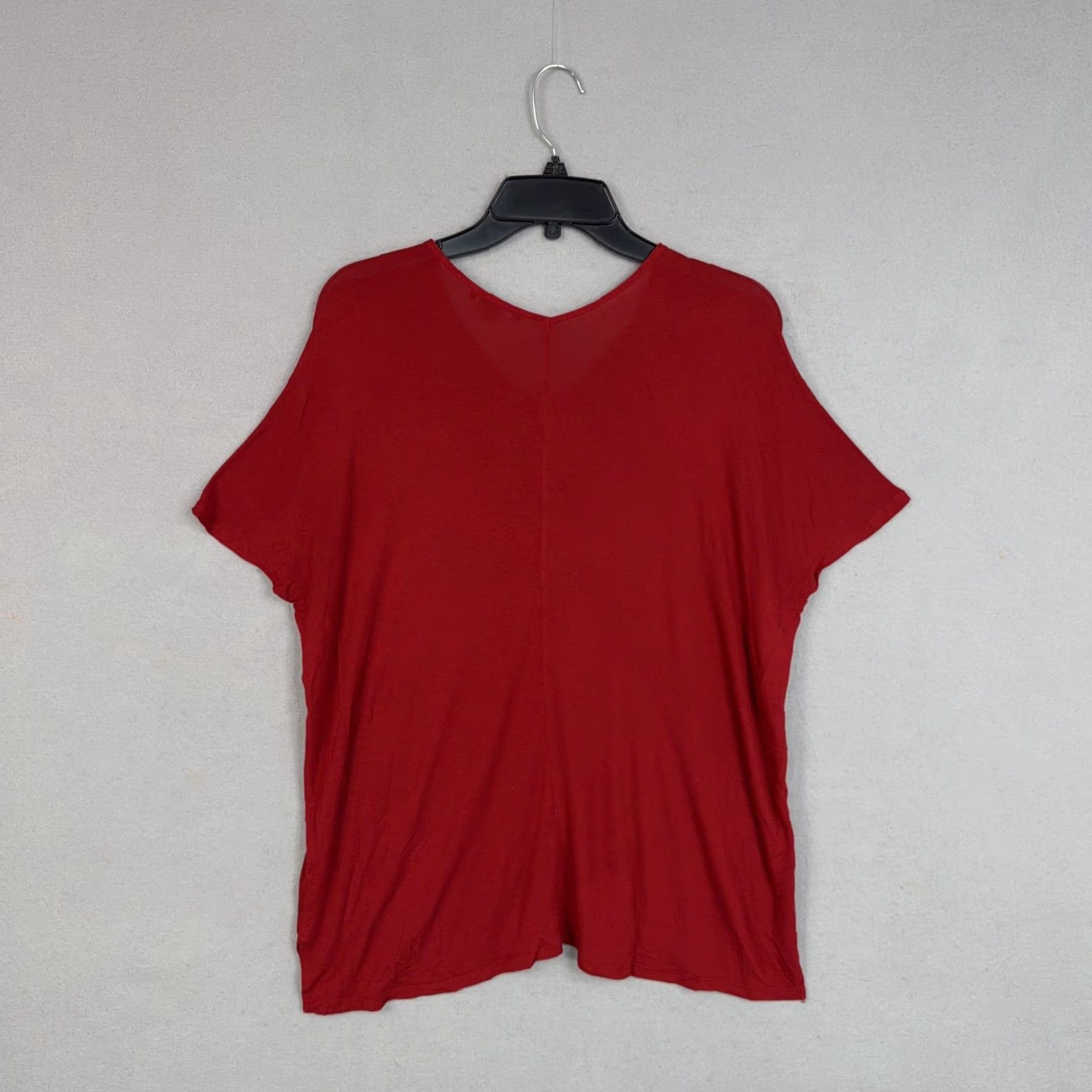 Vince Vince Shirt Womens Small Red 100% Viscose Dolman V Neck Tunic Top Casual Relaxed Shirt Size S / US 4 / IT 40 - 6 Thumbnail