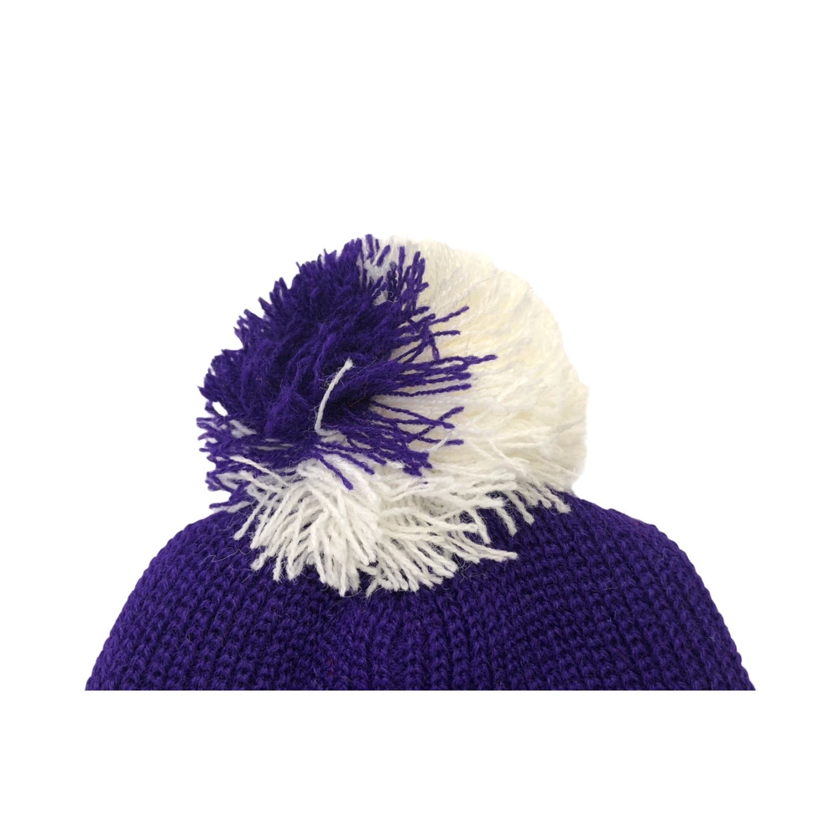 Vintage VINTAGE 80s waffle knit pom beanie winter hat cap skully adult OSFA deadstock NOS purple Mens Beanie Size ONE SIZE - 2 Thumbnail