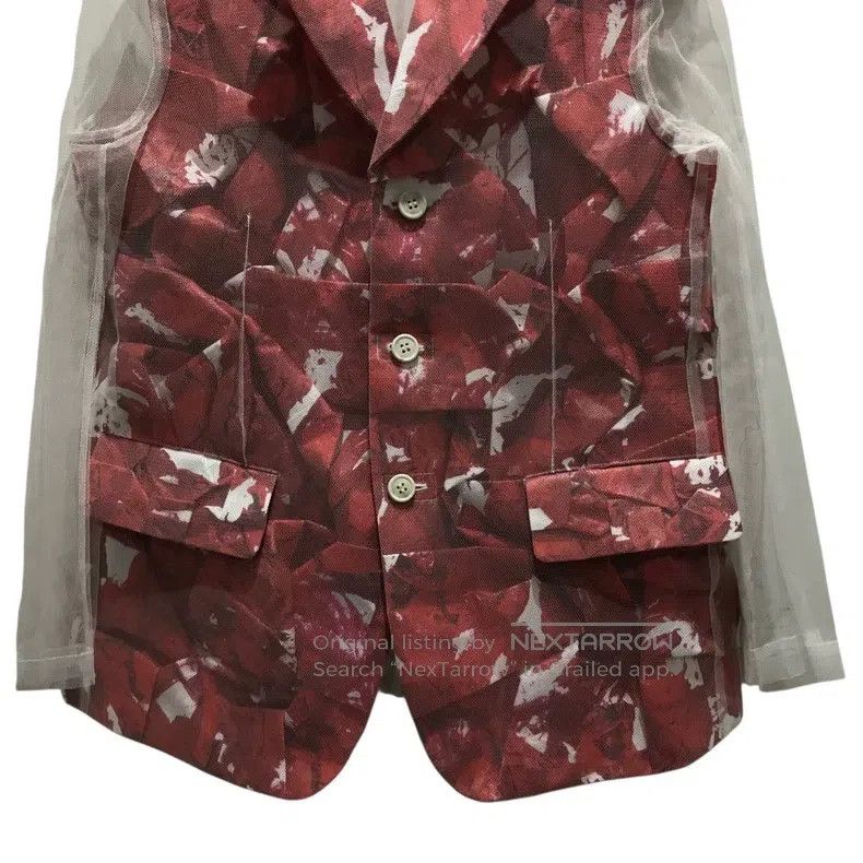 Comme des Garcons Comme Des Garcons Mainline sheer red ink jacket Size S / US 4 / IT 40 - 4 Thumbnail