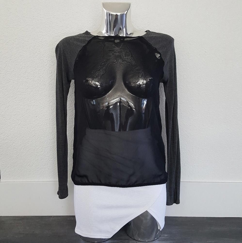 Divided Grey Black Mesh Divided Long Sleeve Size S / US 4 / IT 40 - 1 Thumbnail