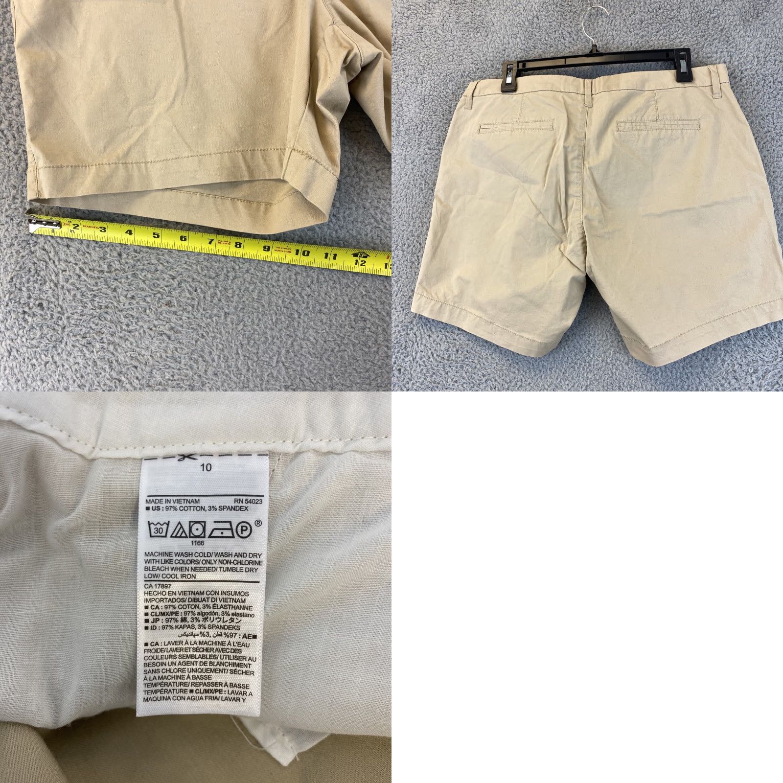 Old Navy Old Navy Women's Shorts Size 10 Regular Beige Chino Flat Front Casual Performance Size 34" / US 12 / IT 48 - 8 Thumbnail