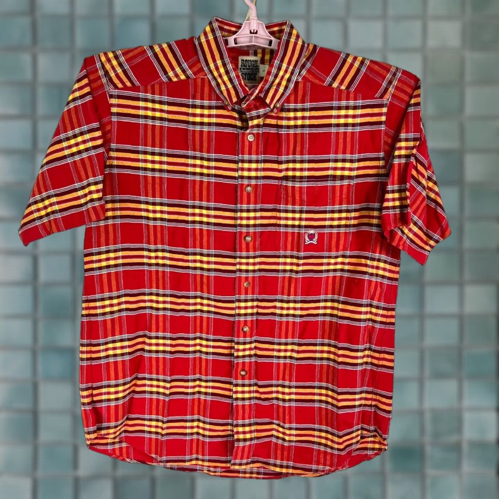 Vintage VINTAGE Panhandle Slim Rough Stock Plaid Button-Down Shirt Mens L Red Short Sleeve 50s 60s Western Mens Size US L / EU 52-54 / 3 - 1 Thumbnail