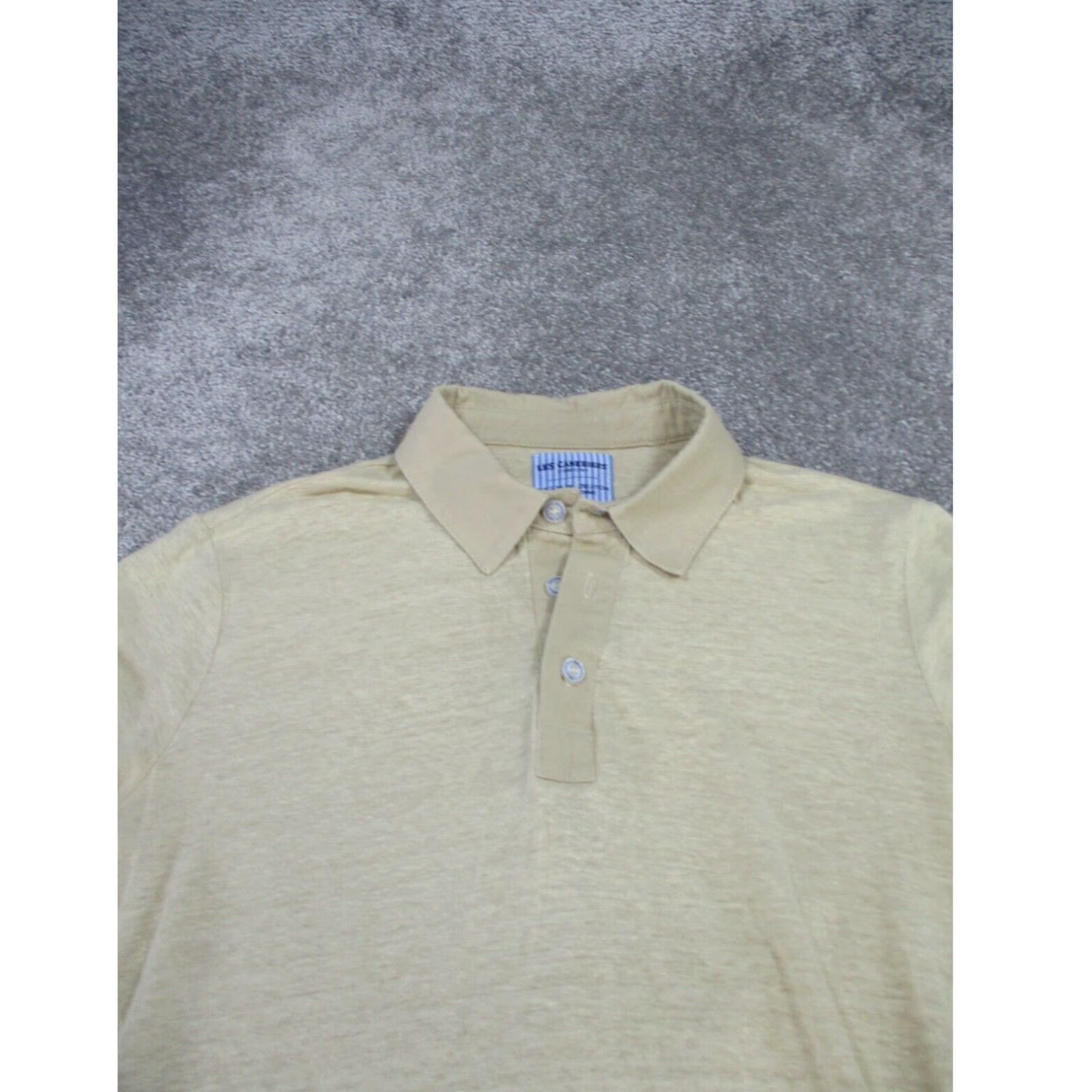 Vintage Les Canebiers Mens Polo Shirt Large Ivory Short Sleeve Size US L / EU 52-54 / 3 - 2 Thumbnail