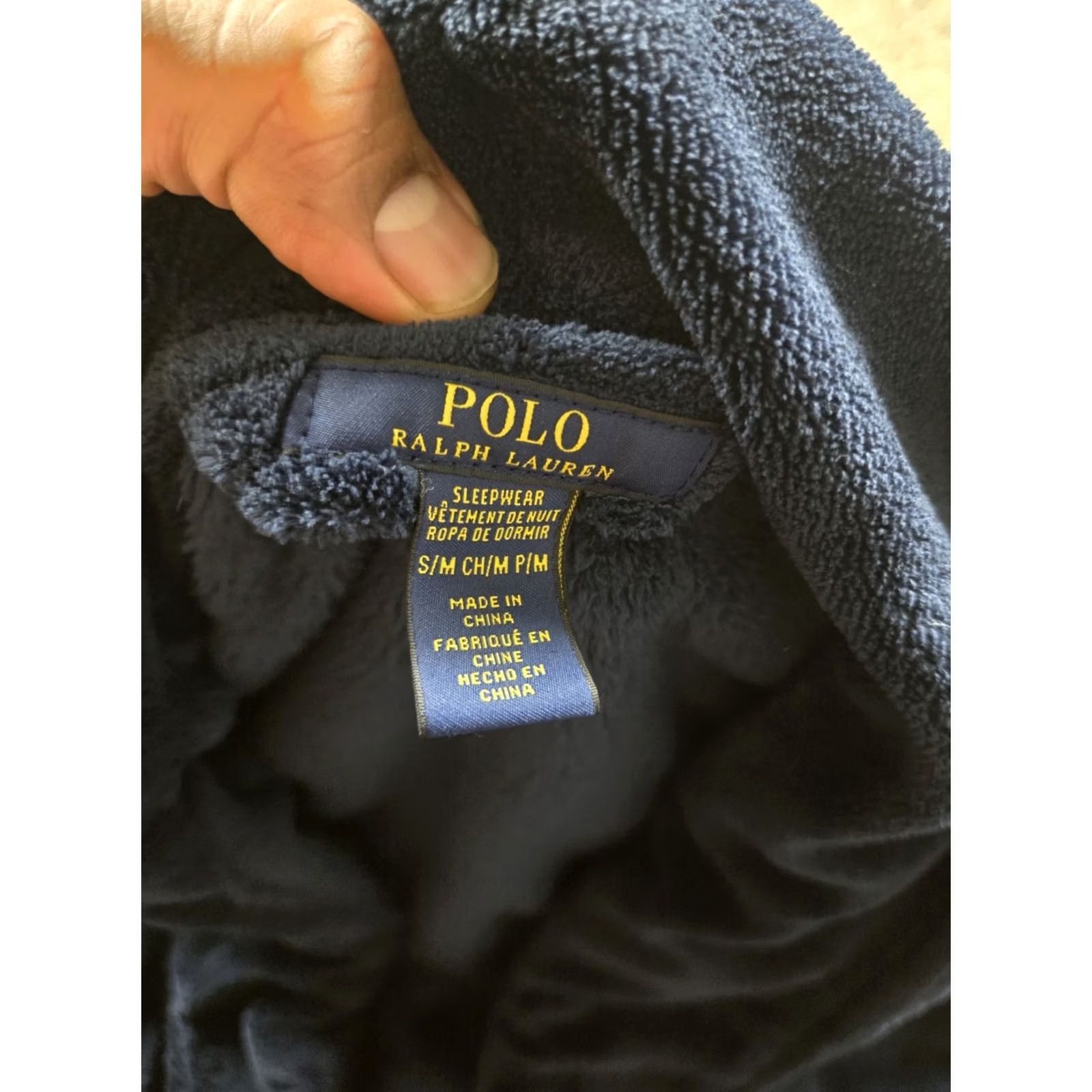 Polo Ralph Lauren Polo Ralph Lauren Robe S/M Mens Blue Microfiber Plush Pockets Long Sleeve Belted Navy/Blue Size US S / EU 44-46 / 1 - 4 Thumbnail