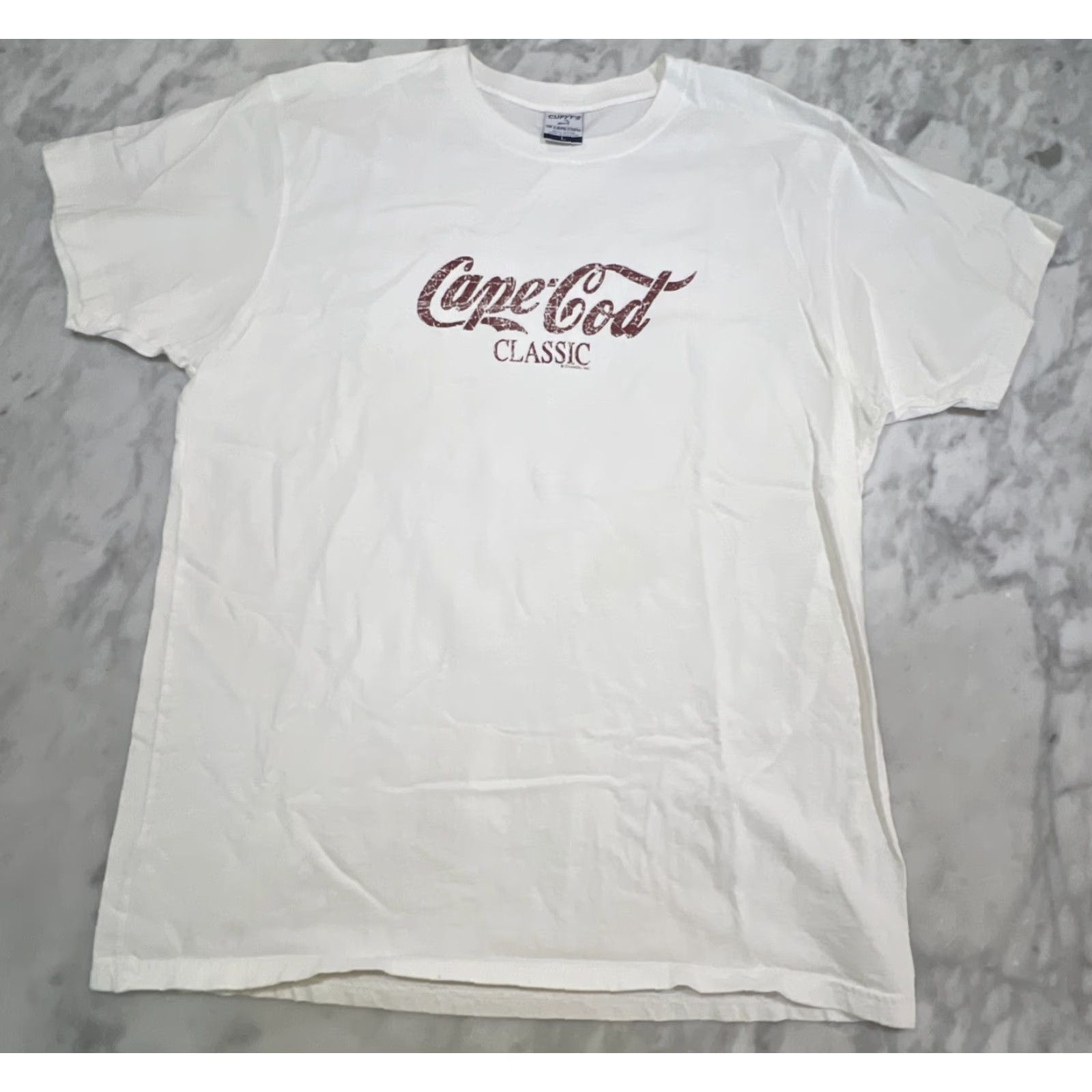 Vintage VINTAGE Cape Cod Classic Cuffy’s T Shirt Large Coca Cola Script White Red Cotton Size US L / EU 52-54 / 3 - 3 Thumbnail