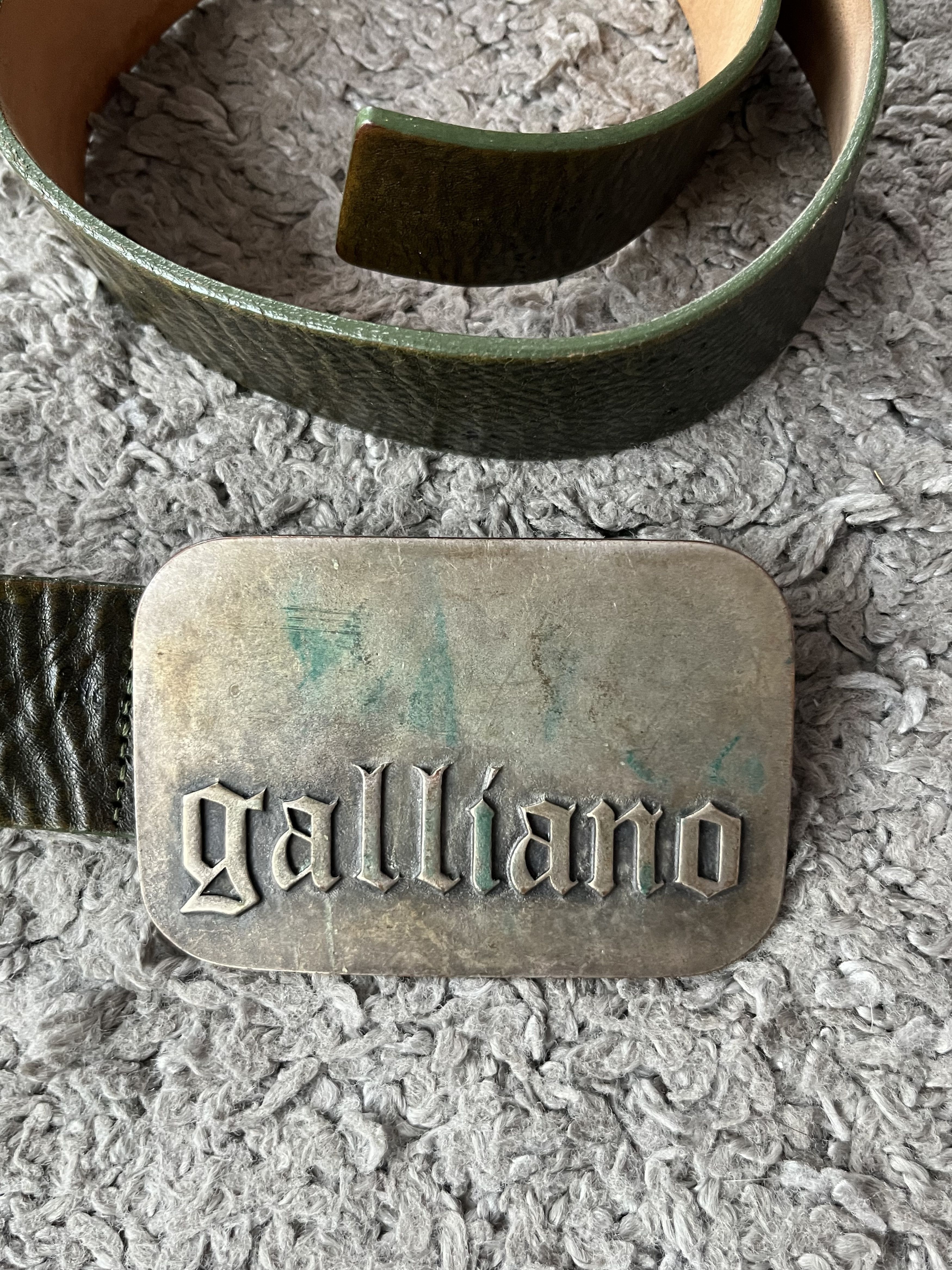 John Galliano Vintage John Galliano Leather Belt Gothic Punk Big Buckle Size ONE SIZE - 2 Thumbnail