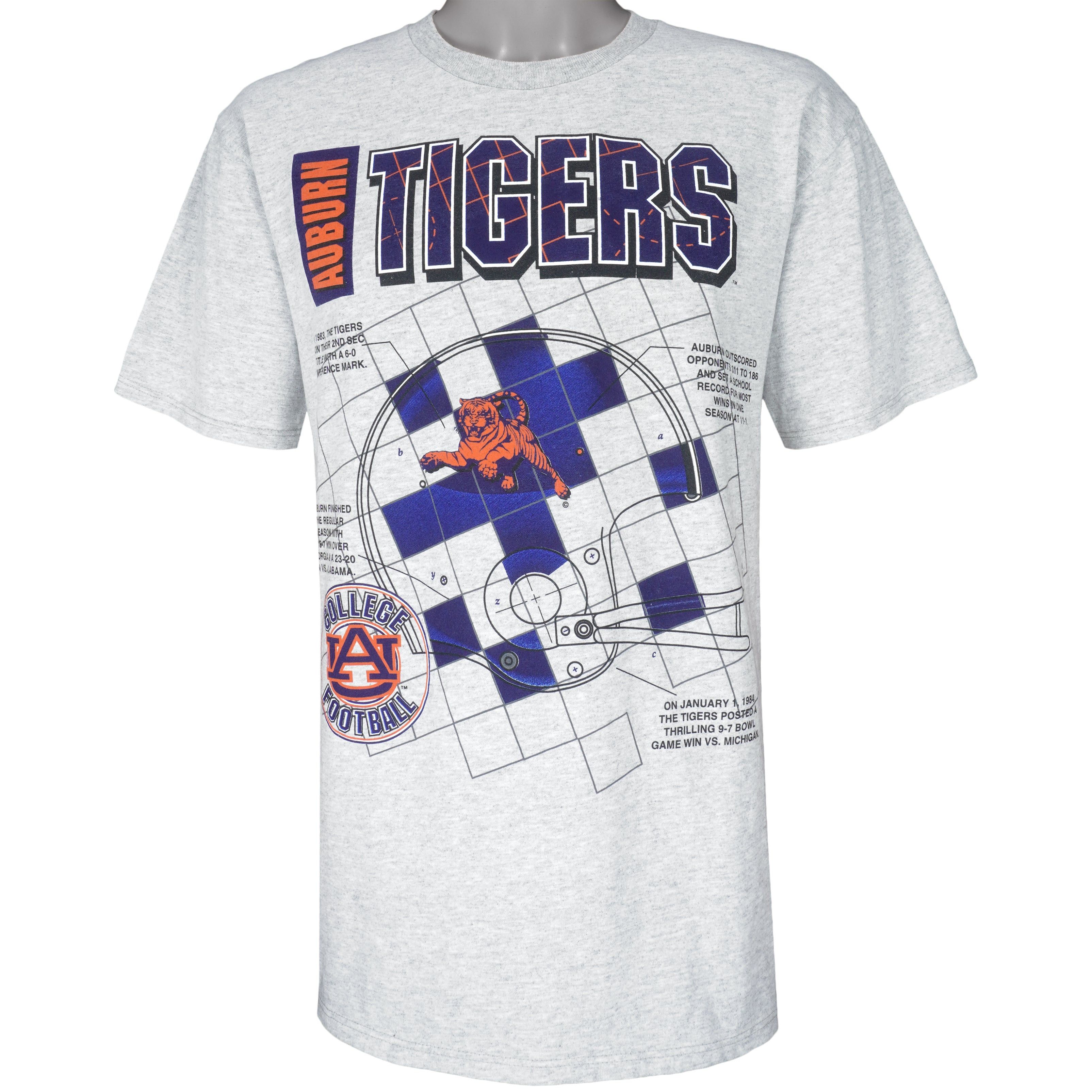 NCAA Auburn Tigers Schematic Of A Champion T-Shirt 1990s Size US L / EU 52-54 / 3 - 1 Thumbnail