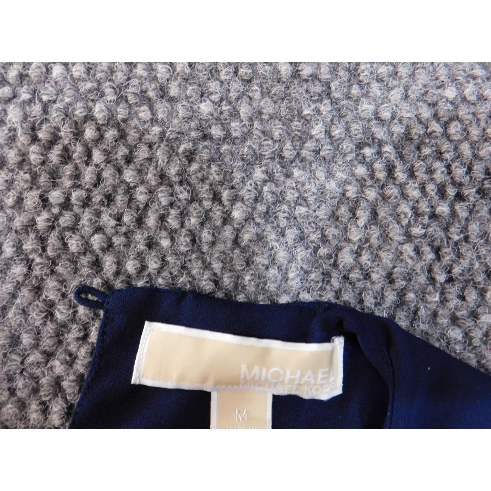 Michael Kors Michael Kors Dress Medium blue ruffles womens striped polyester stretch A-line Knee Length Round Neck Long Sleeve Zip Casual Size M / US 6-8 / IT 42-44 - 4 Thumbnail