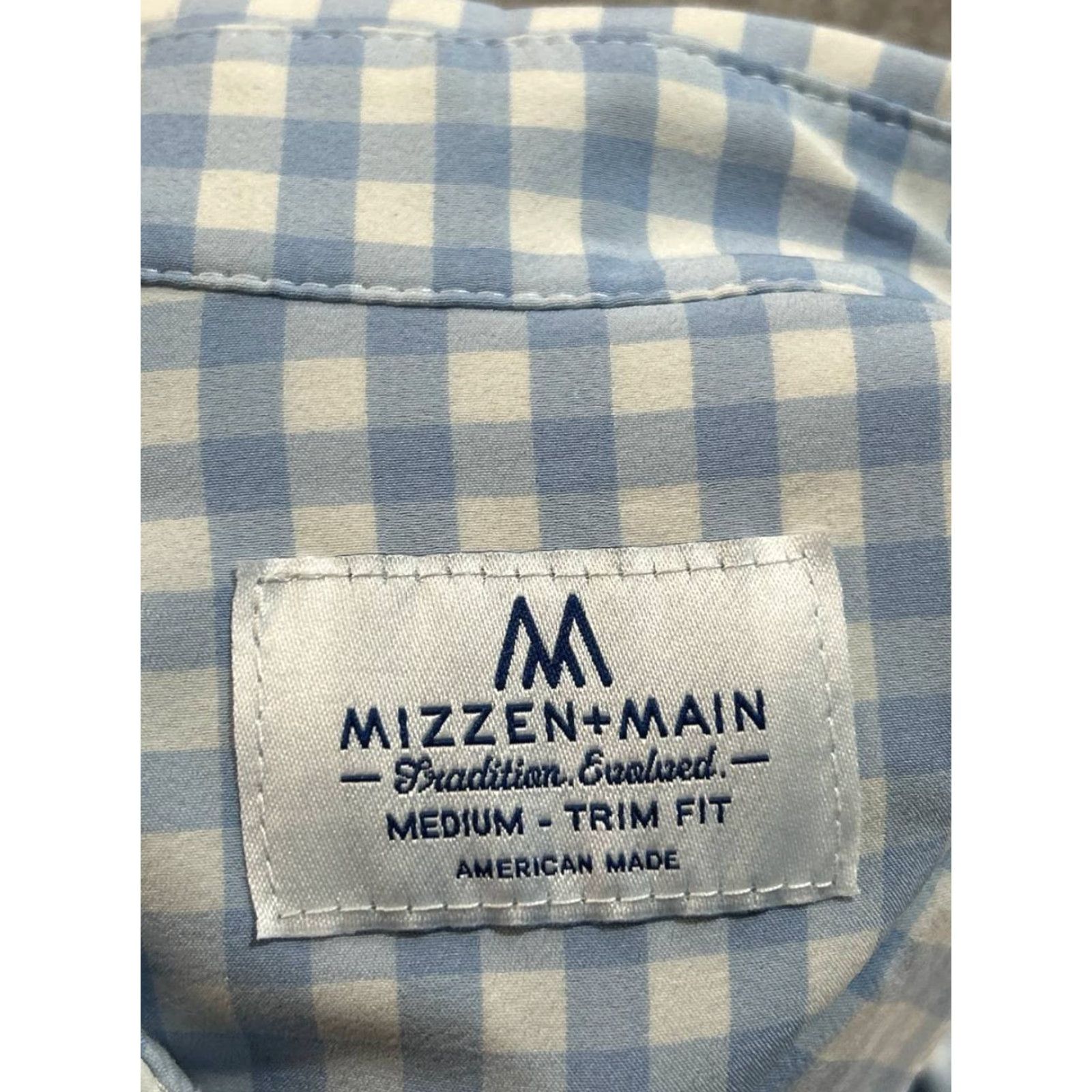 Mizzen+Main Mizzen+Main Shirt Mens Medium White Gingham Check Trim Fit Tradition Evolved Size US M / EU 48-50 / 2 - 4 Thumbnail