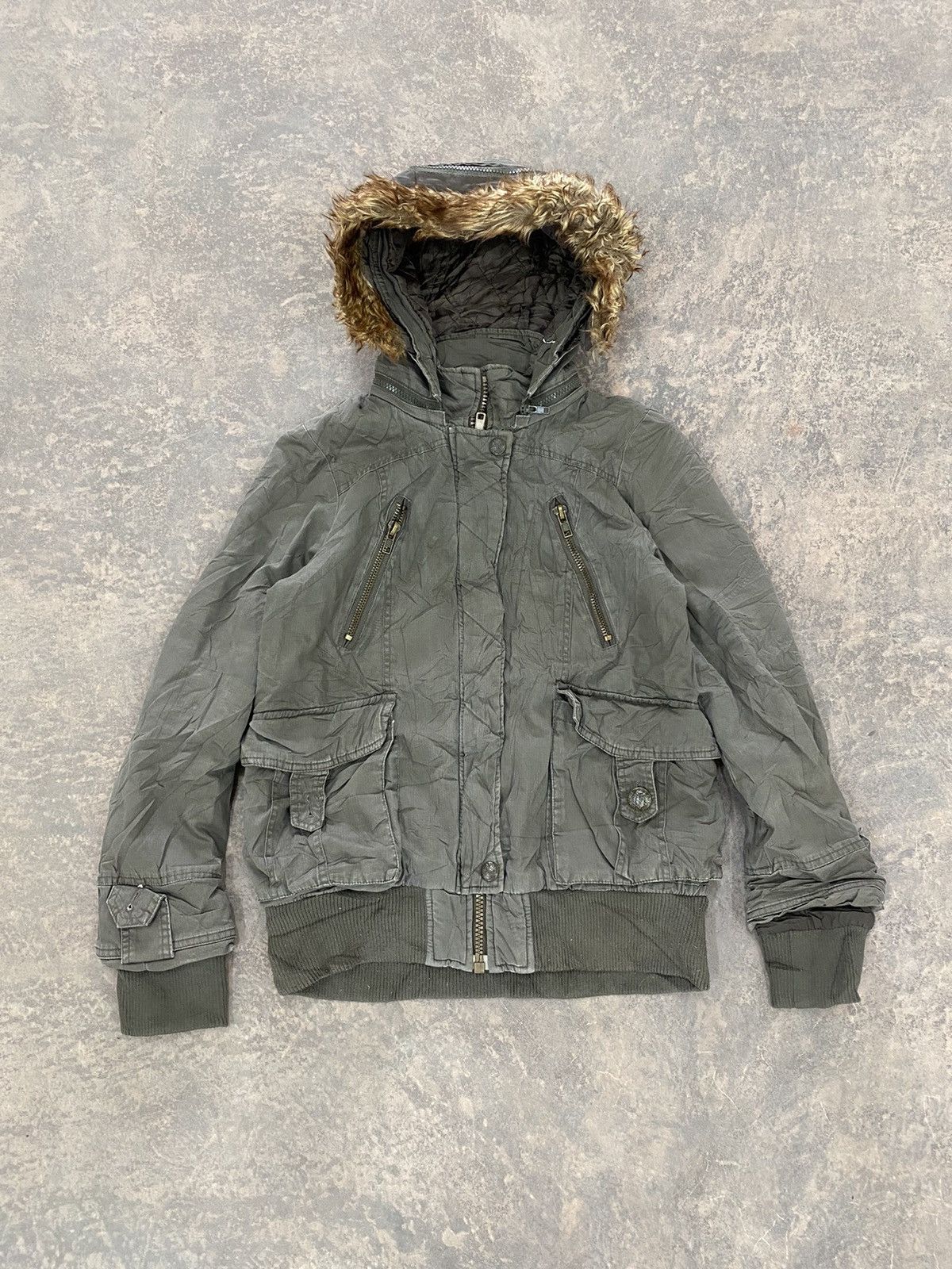 Hysteric Glamour VINTAGE CORNFLAKE MILITARY PARKA PUNK GRUNGE FUR HOODED LGB Size US M / EU 48-50 / 2 - 2 Thumbnail