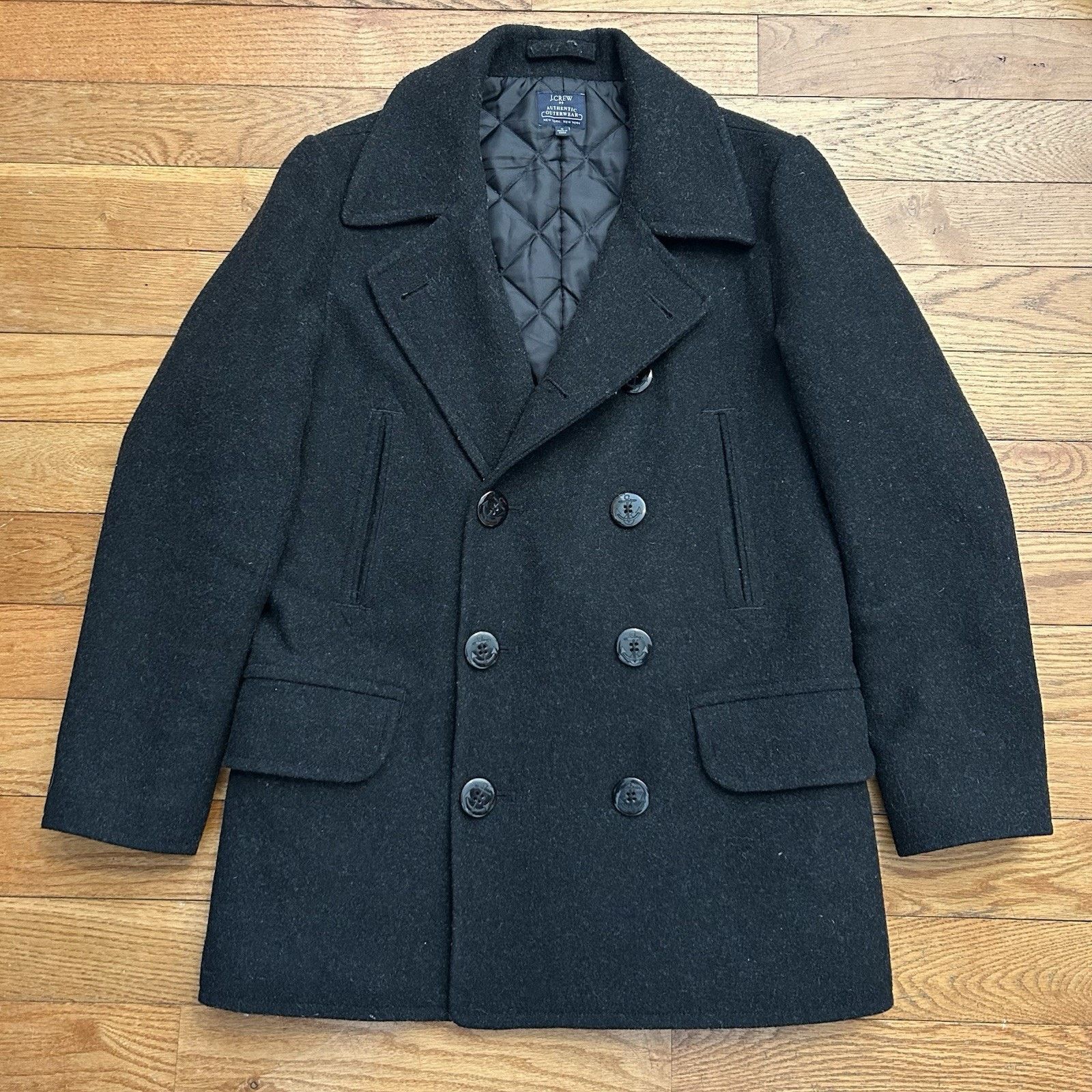 J.Crew Dock Peacoat Wool Blend Quilted Lined Coat Jacket Medium Size US M / EU 48-50 / 2 - 1 Thumbnail