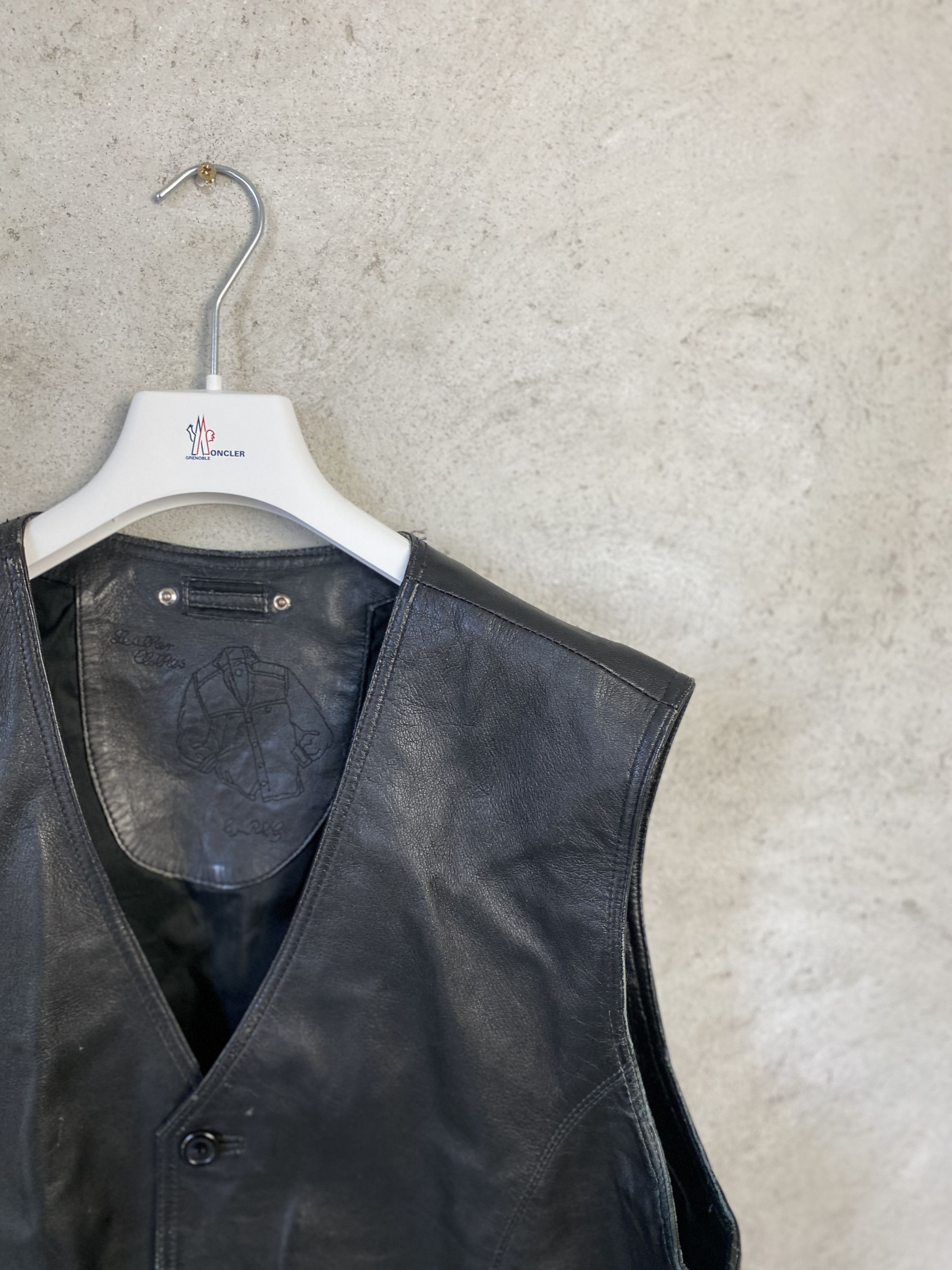 Genuine Leather Vintage real leather vest opium drain Size US M / EU 48-50 / 2 - 2 Thumbnail