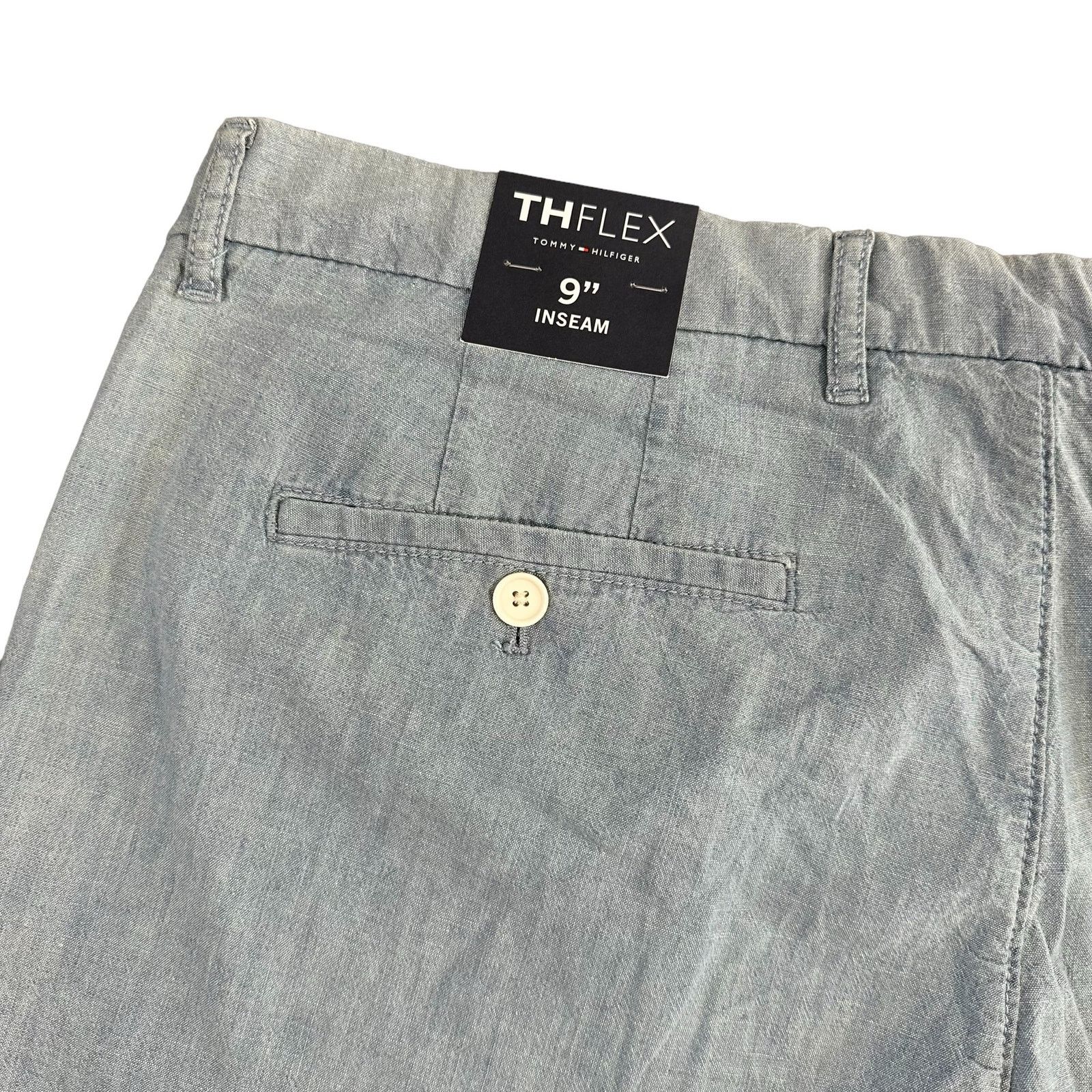 Tommy Hilfiger Tommy Hilfiger Th Flex Stretch 9" Shorts Light Wash Chambray Size US 40 / EU 56 - 6 Thumbnail