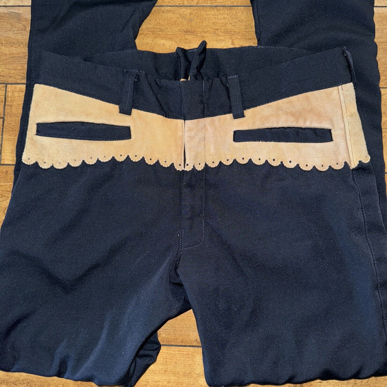 Japanese Brand × Vintage × Western Mountaineering Vintage Western Style Cow Hyde Leather Navy Pant 36x33 Size US 36 / EU 52 - 5 Thumbnail