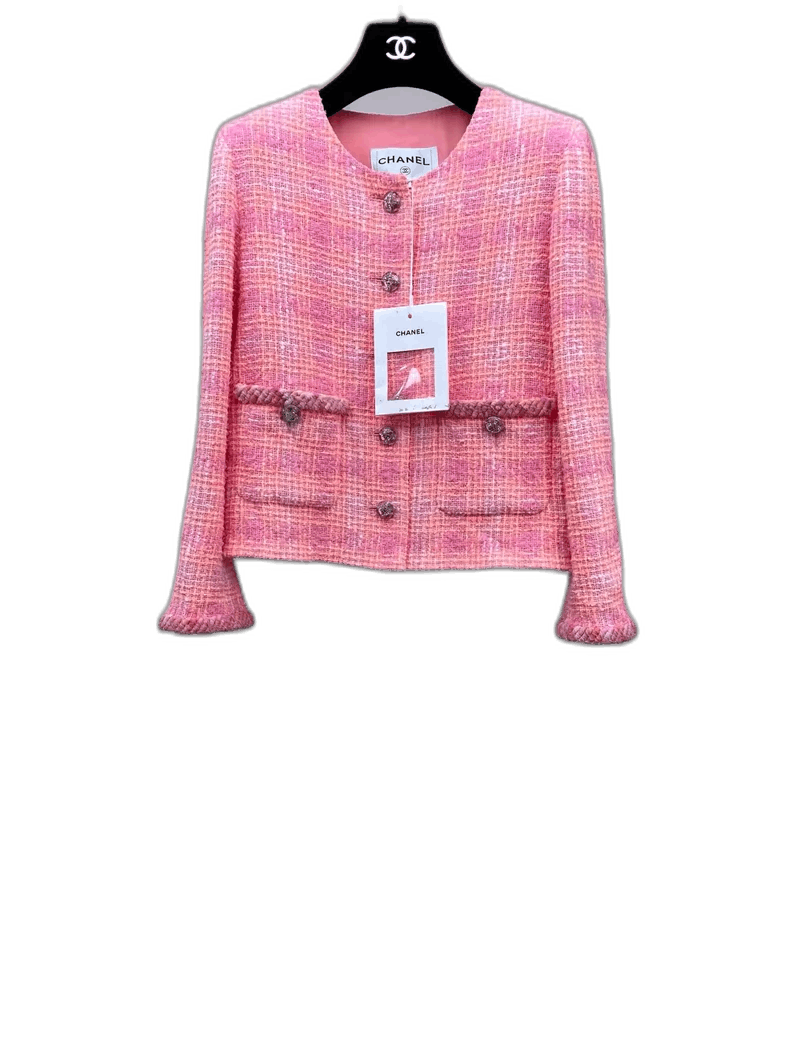 Chanel Chanel Pink Tweed Jacket with Tag Size US XS / EU 42 / 0 - 1 Thumbnail