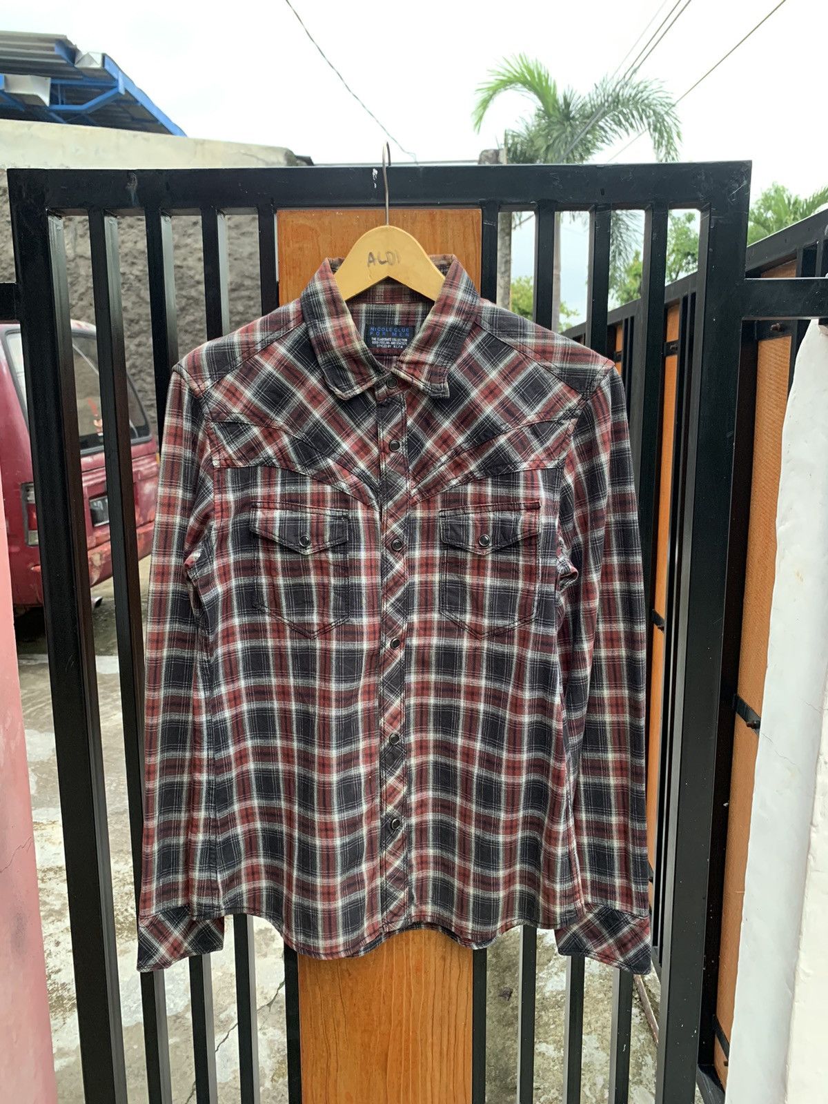 Japanese Brand × Nicole Club Nicole Club For Men Western Plaid Shirt 🙌🏼 Size US L / EU 52-54 / 3 - 1 Thumbnail