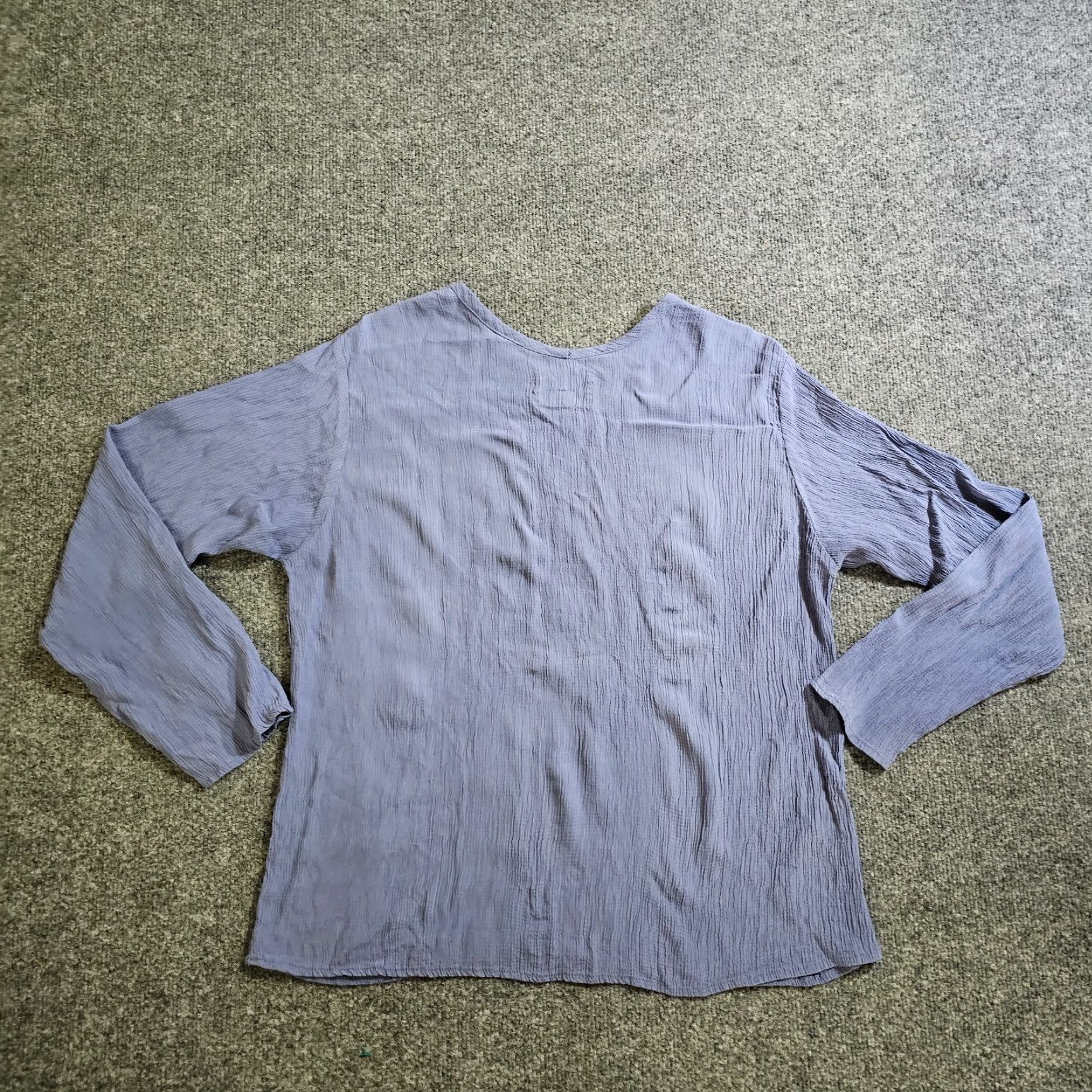 Vintage R Clan By Jeanne Englehart Blouse Women Medium Blue Crinkle Texture Long Sleeve Vintage Size M / US 6-8 / IT 42-44 - 7 Thumbnail