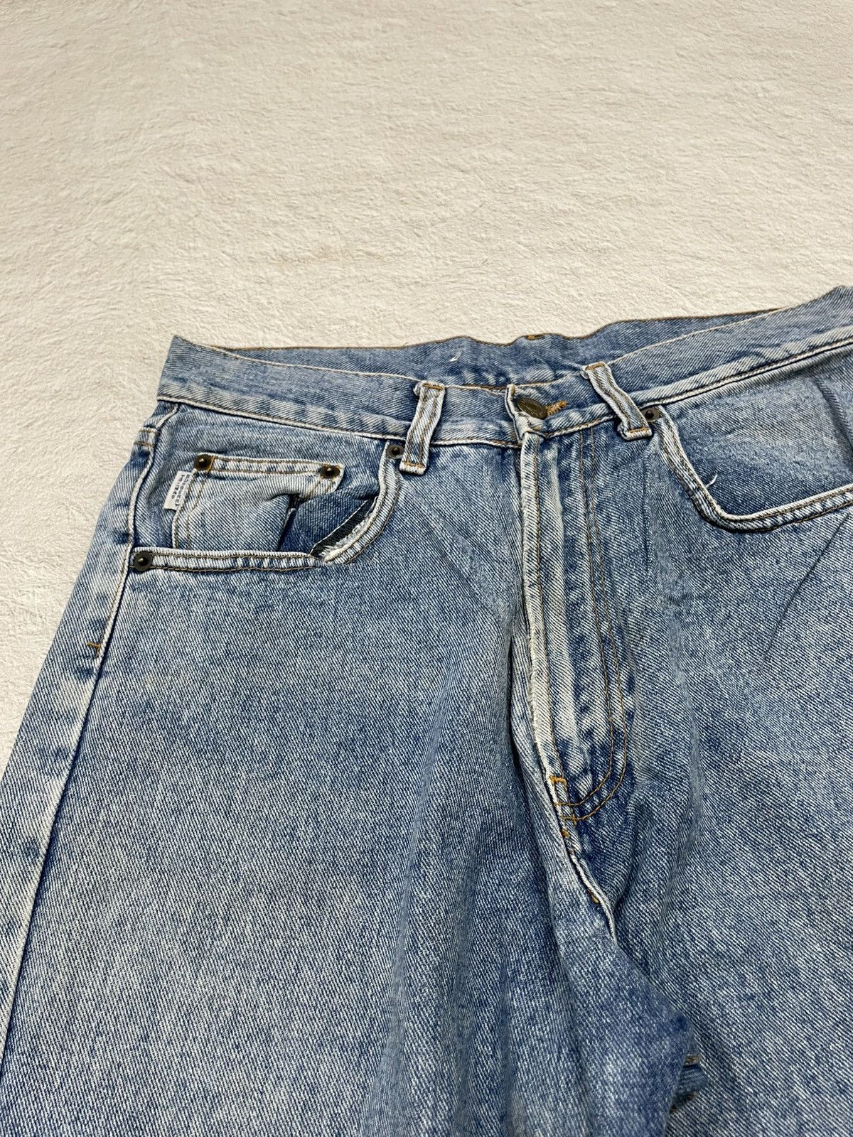 If Six Was Nine 2000s Thomas Burberry Blue Denim Embroidered Y2K Size US 29 - 4 Thumbnail