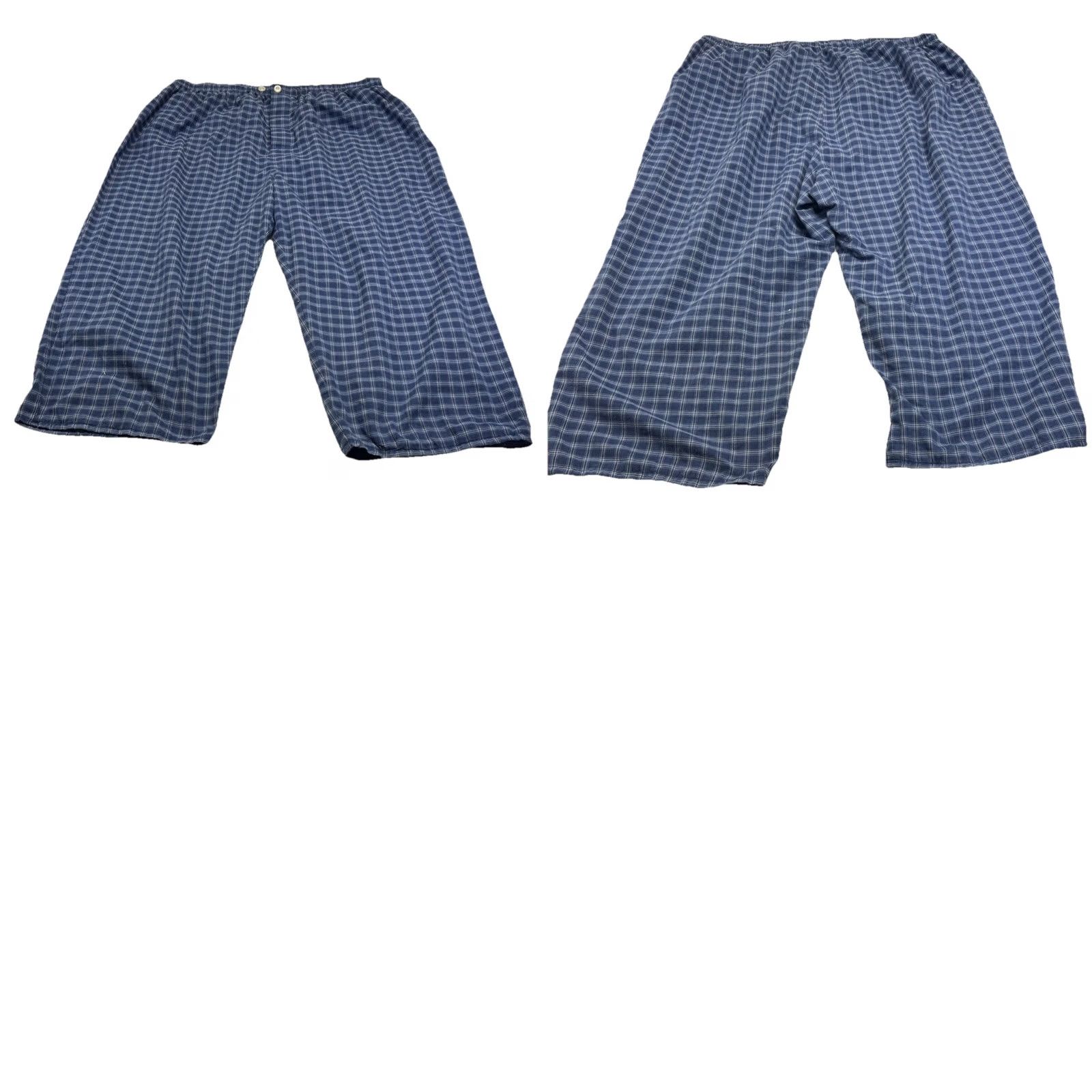 Izod IZOD Men's Pajama Set XL Blue Plaid Button Front Top Lounge Pants Sleepwear Size US XL / EU 56 / 4 - 10 Thumbnail