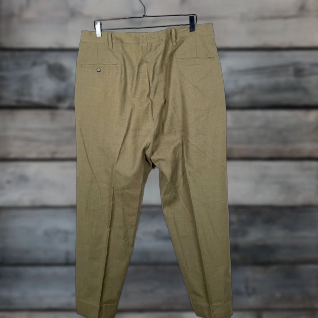 Vintage VINTAGE Men's Pants Wool Flat Front 38x29 Green High Rise Straight Leg Talon Zip Dress Pants Men Size US 38 / EU 54 - 1 Thumbnail