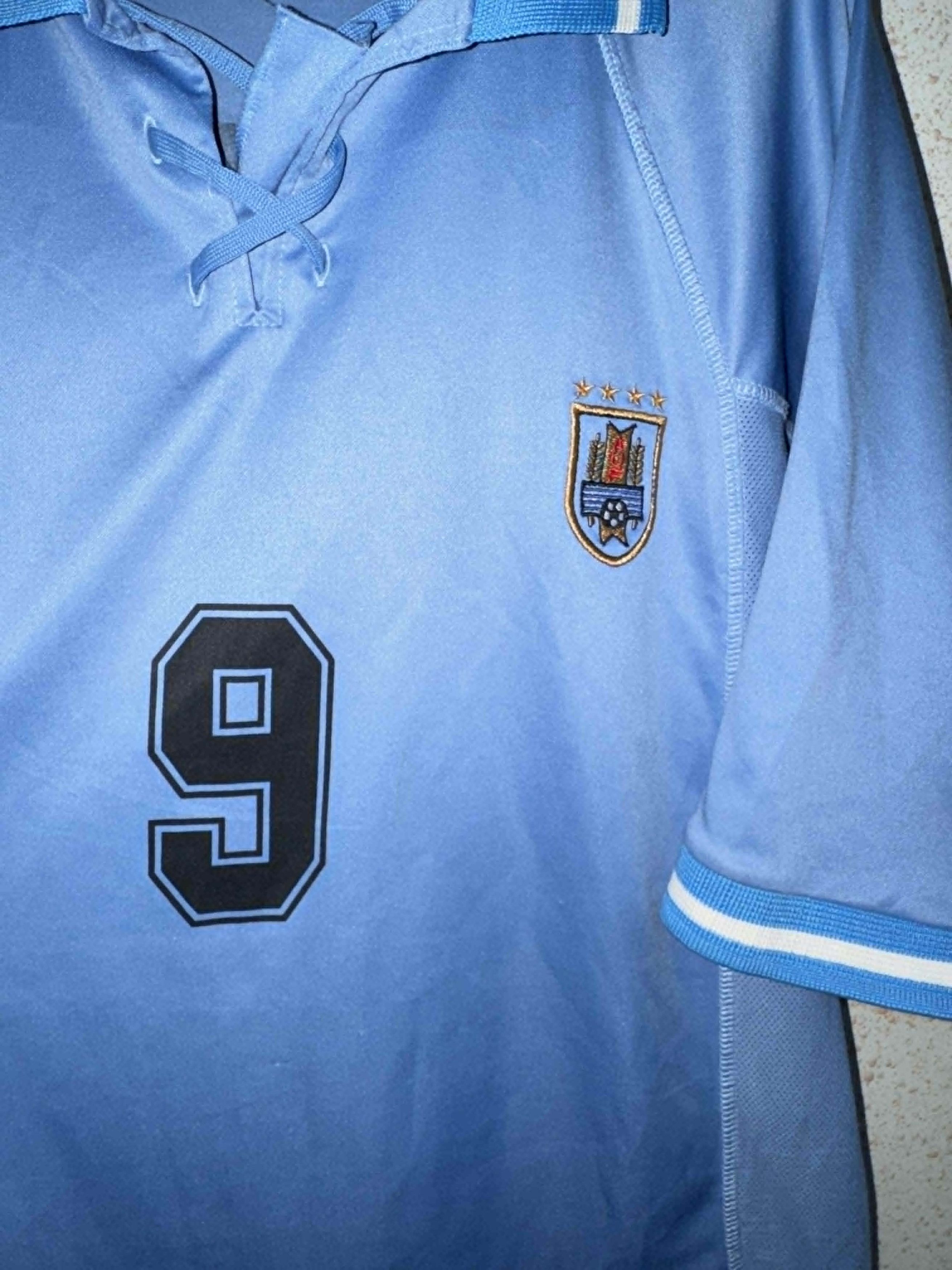 Vintage Uruguay 2002/03 Player Issue Shirt - William Ferreira #9 u20 Size US L / EU 52-54 / 3 - 3 Thumbnail