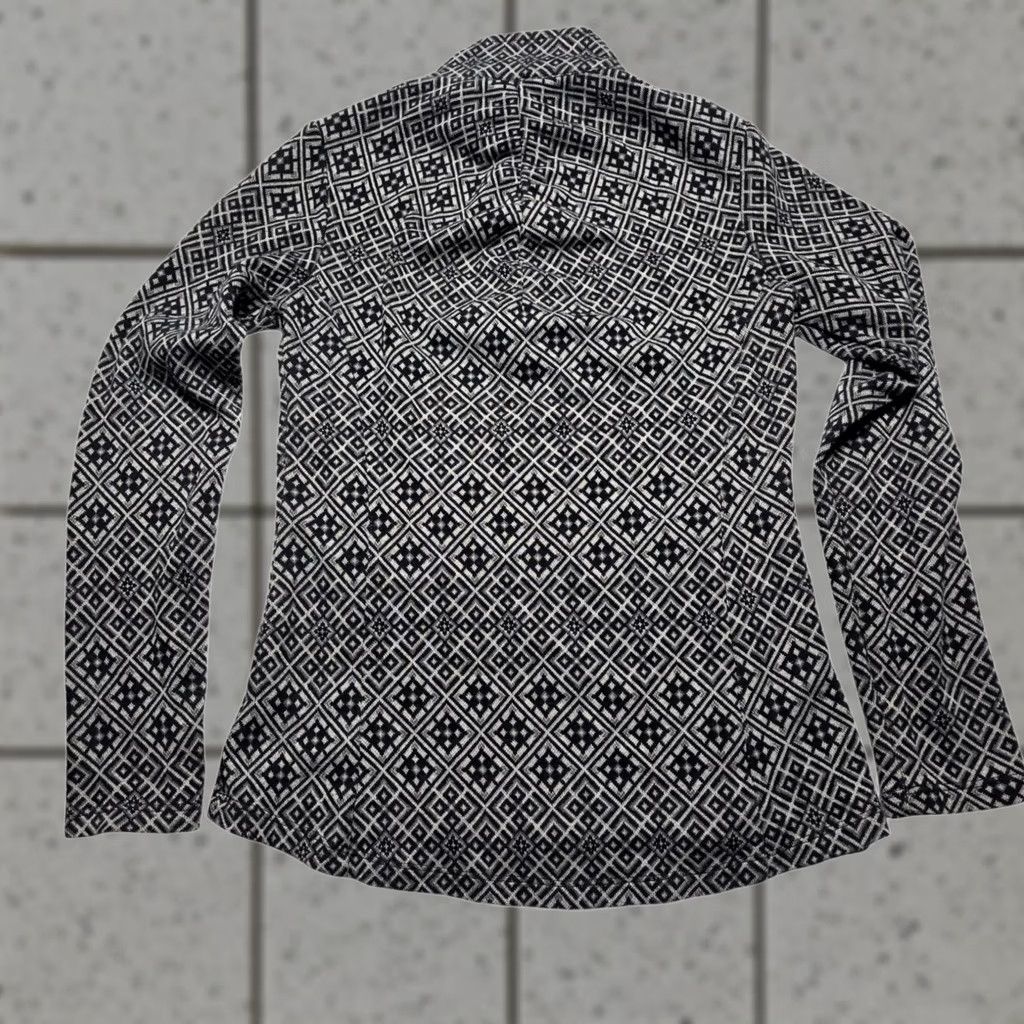 Eddie Bauer Eddie Bauer 1/4 Zip Top Women's Gray Black Diamond Geometric Long Sleeve Small Size S / US 4 / IT 40 - 1 Thumbnail