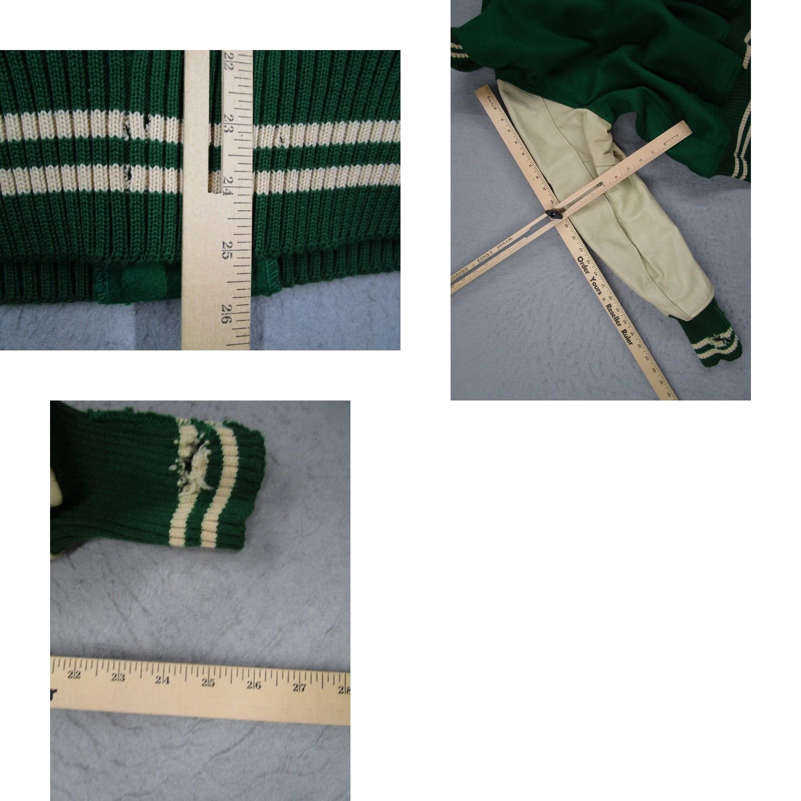 Vintage VINTAGE Whiting Los Angeles Varsity Letterman Jacket Green Wool Leather Mens 42 L Size US L / EU 52-54 / 3 - 9 Thumbnail